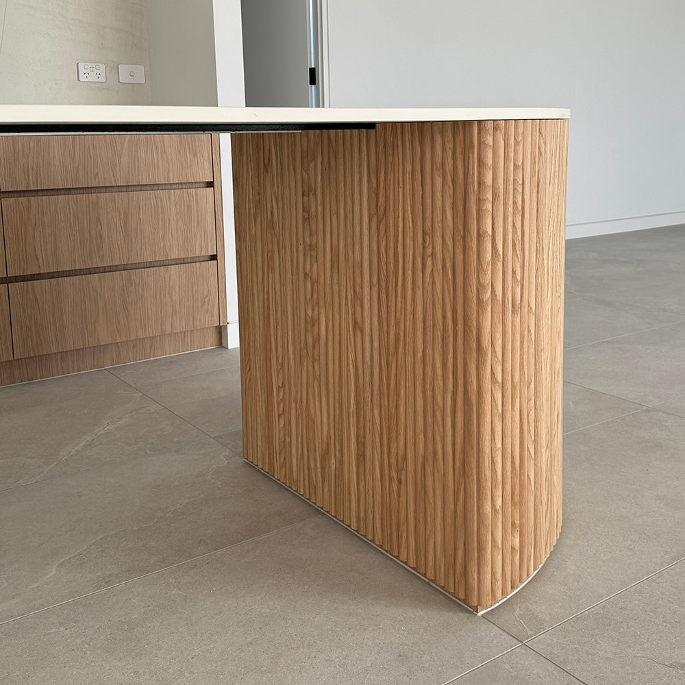 WOODFLEX Flexible Wooden Slat Wall Panel - Oak Veneer 2700mm x 600mm Half Round - Modern Acoustic Room Divider for Home & Office Decor