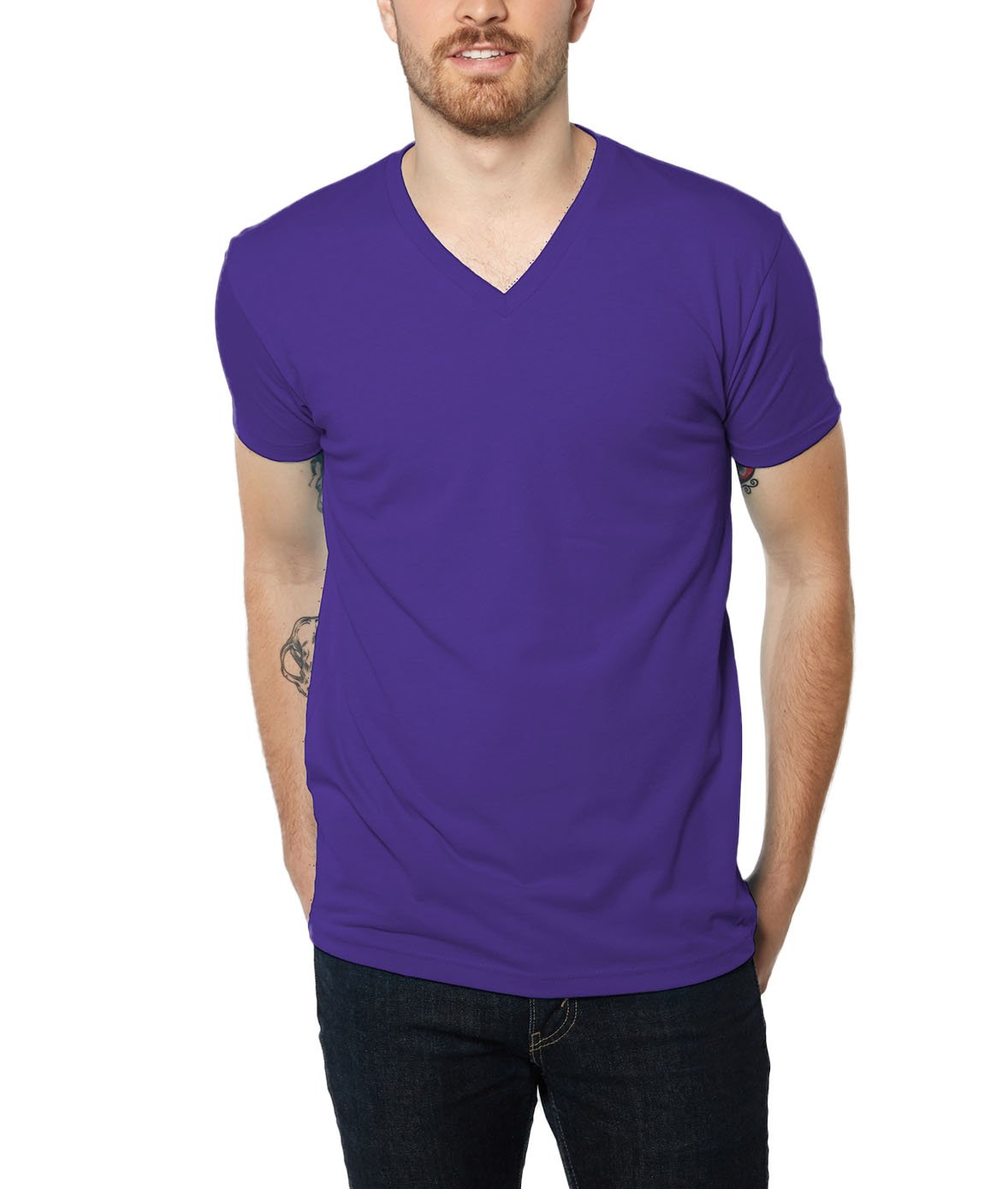 Premium Men's V-Neck T-Shirt - Soft Cotton Breathable Tee for Casual Wear & Layering | Nayked Apparel | Perfect for Everyday Outfits, Gym, and Weekend Relaxation