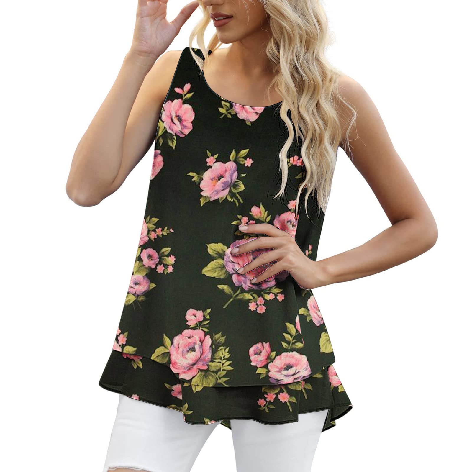 Women's Summer Halter Sleeveless Soft Flowy Tank Top - Breathable Cami Shirt for Beach, Vacation & Casual Wear