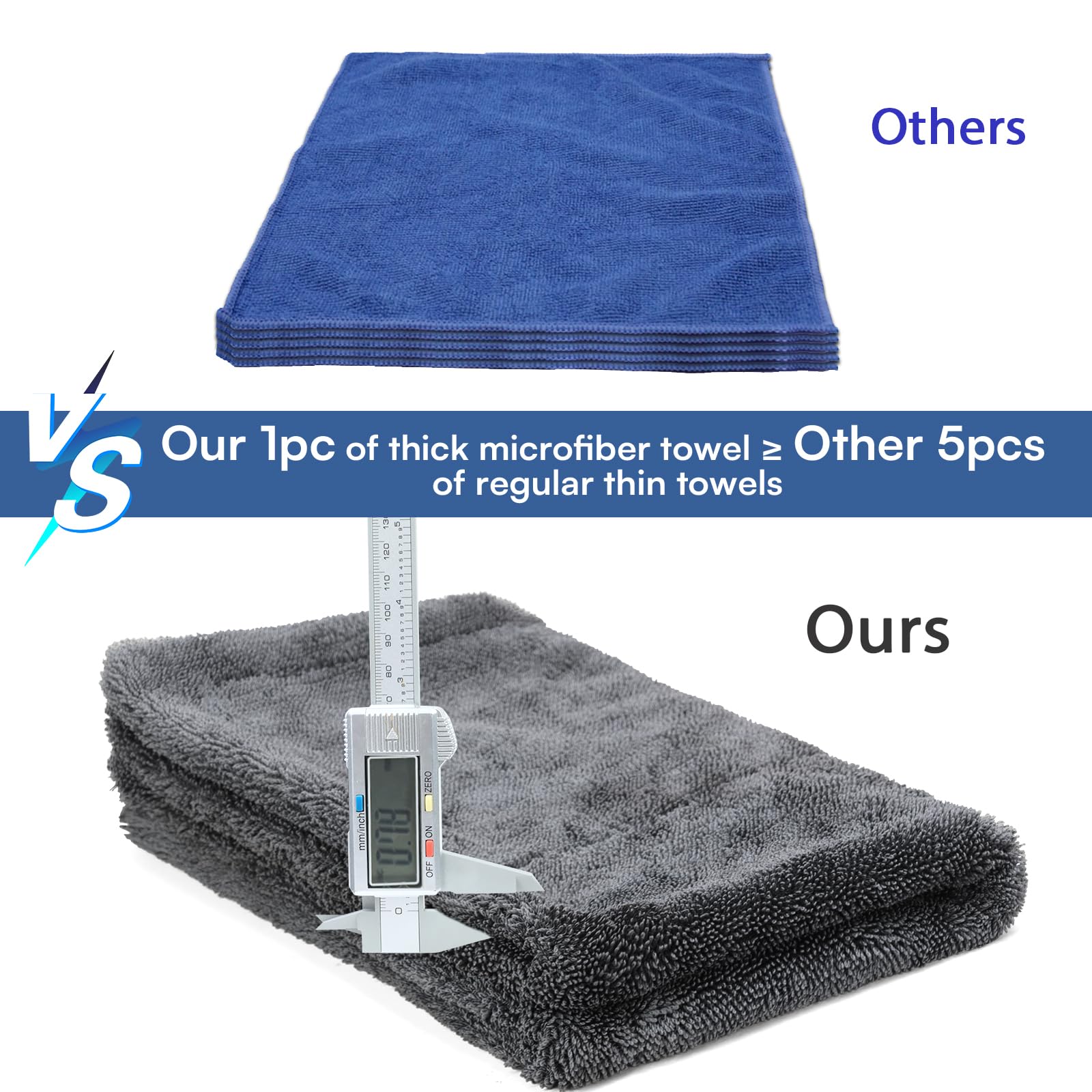 Premium Microfiber Car Drying Towel - 1200 GSM Super Absorbent for Detailing & Polishing - Perfect for Auto Care & Shine