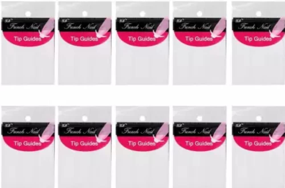 10PCS Nail Art Tip Guide Stickers for French Manicure - DIY Nail Decoration, Perfect for Salon, Home Use & Nail Art Beginners