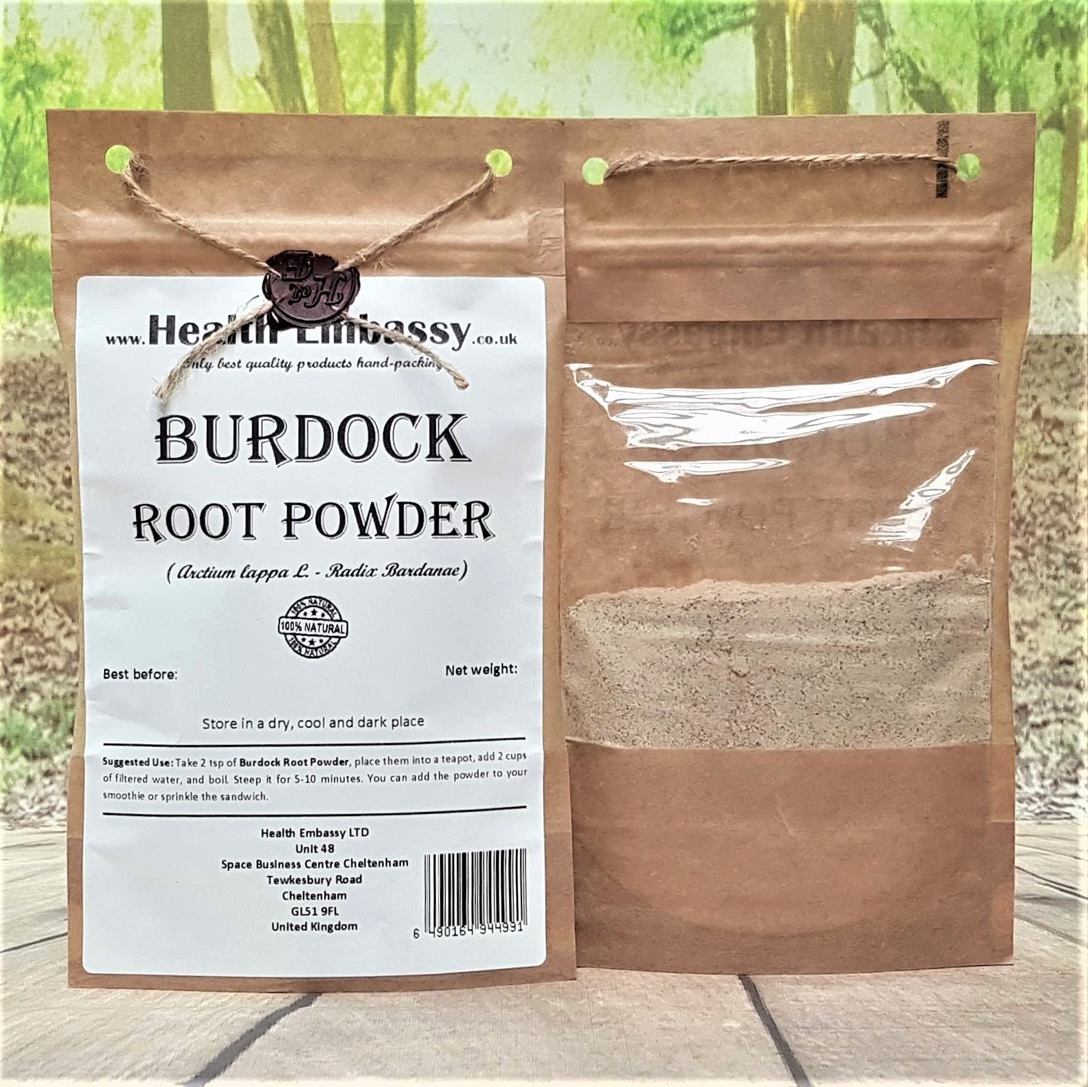 Organic Burdock Root Powder (Arctium lappa) - 50g | Detox & Skin Health Supplement | Perfect for Herbal Tea, Smoothies & DIY Beauty Recipes