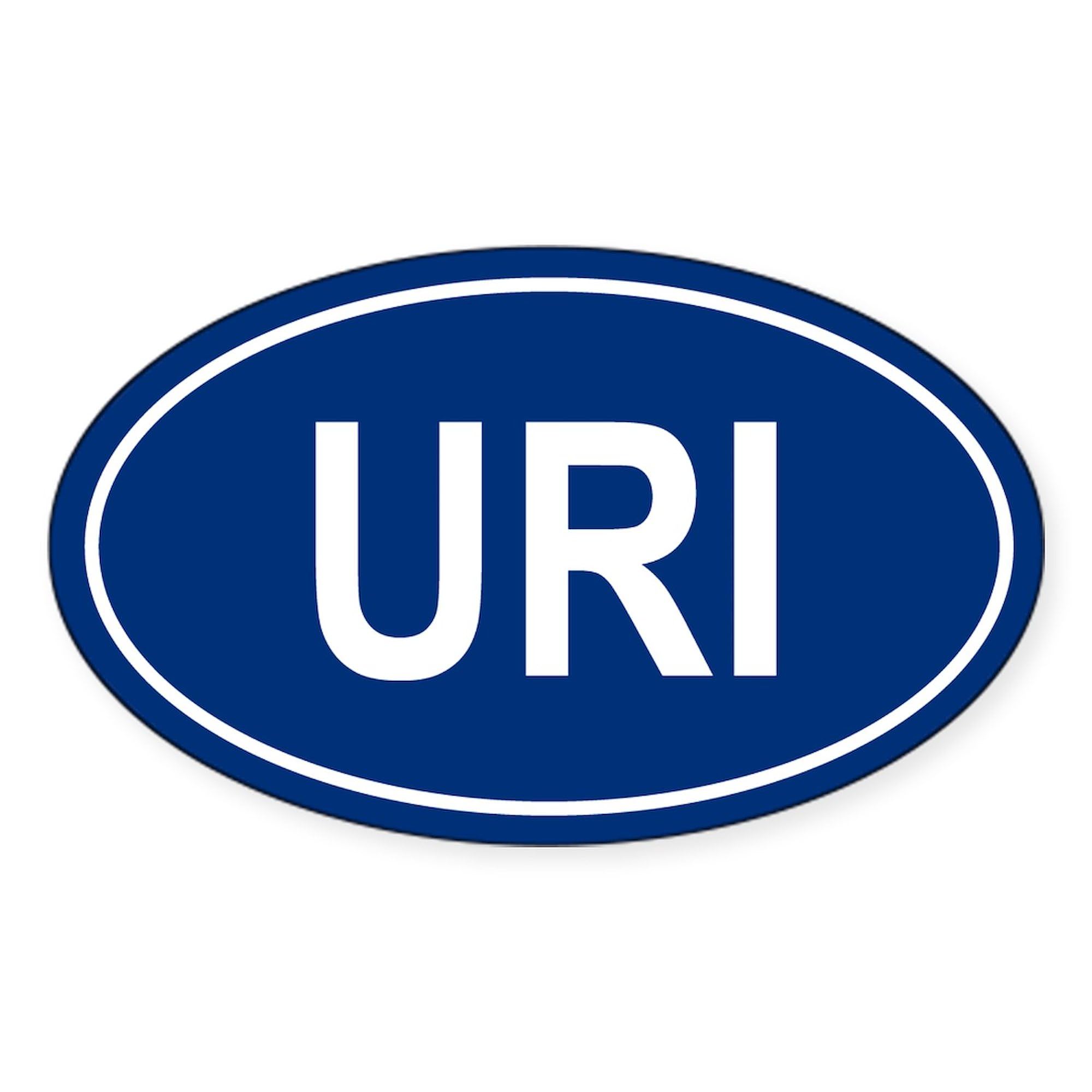 URI Oval Car Bumper Sticker - Durable Decal for Vehicles & Laptops