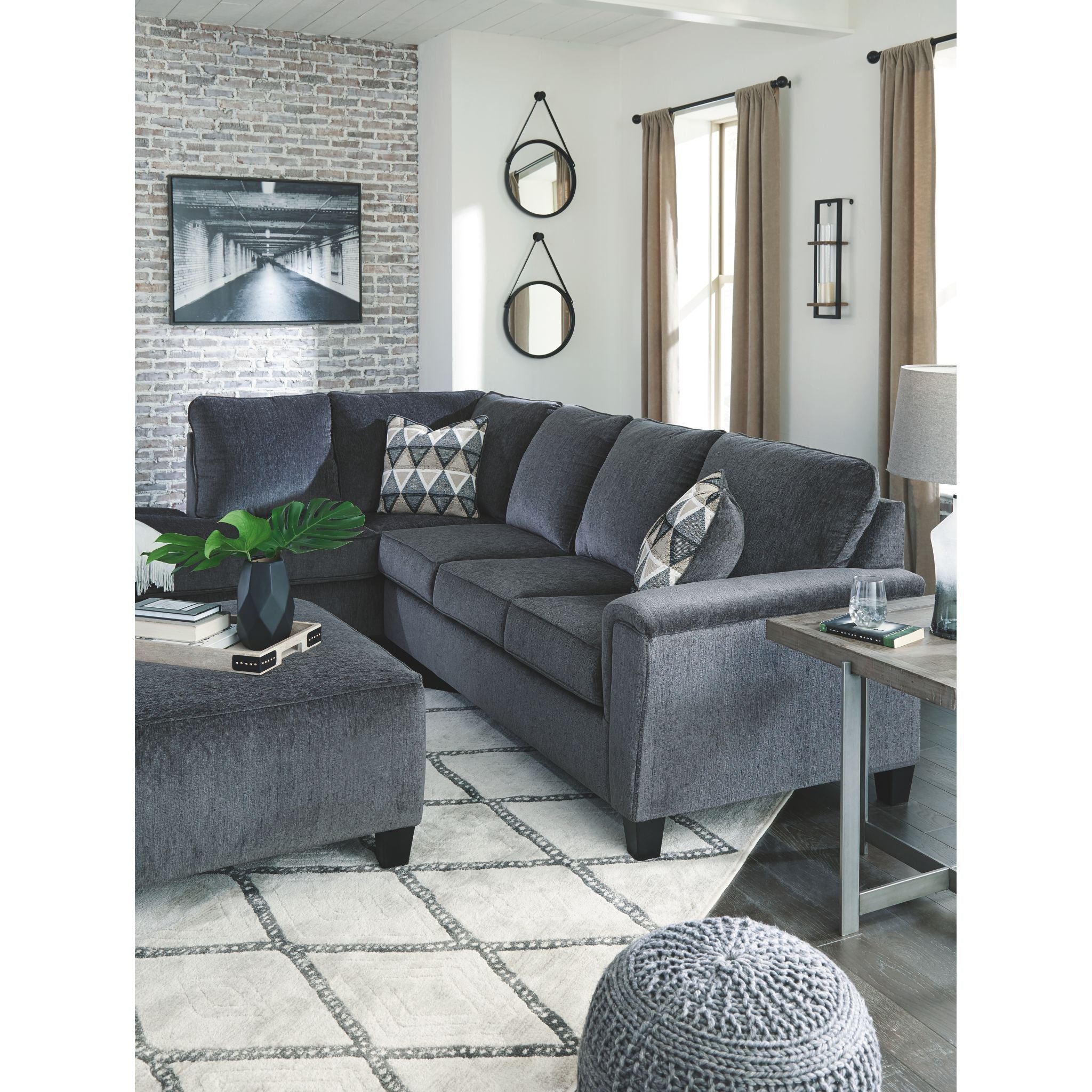 Abinger 2-Piece Sectional Sofa with Chaise Lounge - Modern L-Shaped Living Room Couch for Small Spaces, Apartment & Family Room Furniture