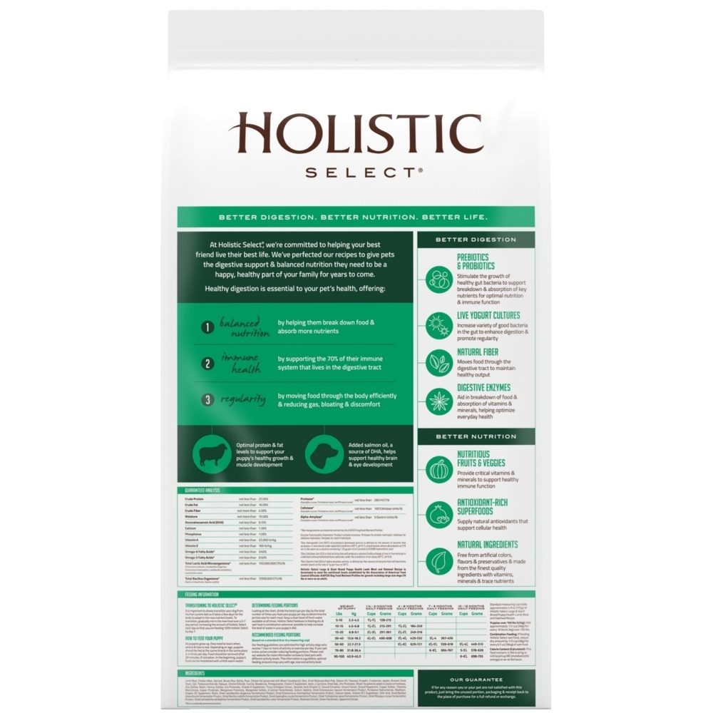 Holistic Select Natural Large & Giant Breed Puppy Dry Dog Food with Lamb Meal & Oatmeal - Premium Nutrition for Growing Puppies - Perfect for Active Large Breed Puppies at Home or Outdoor Adventures
