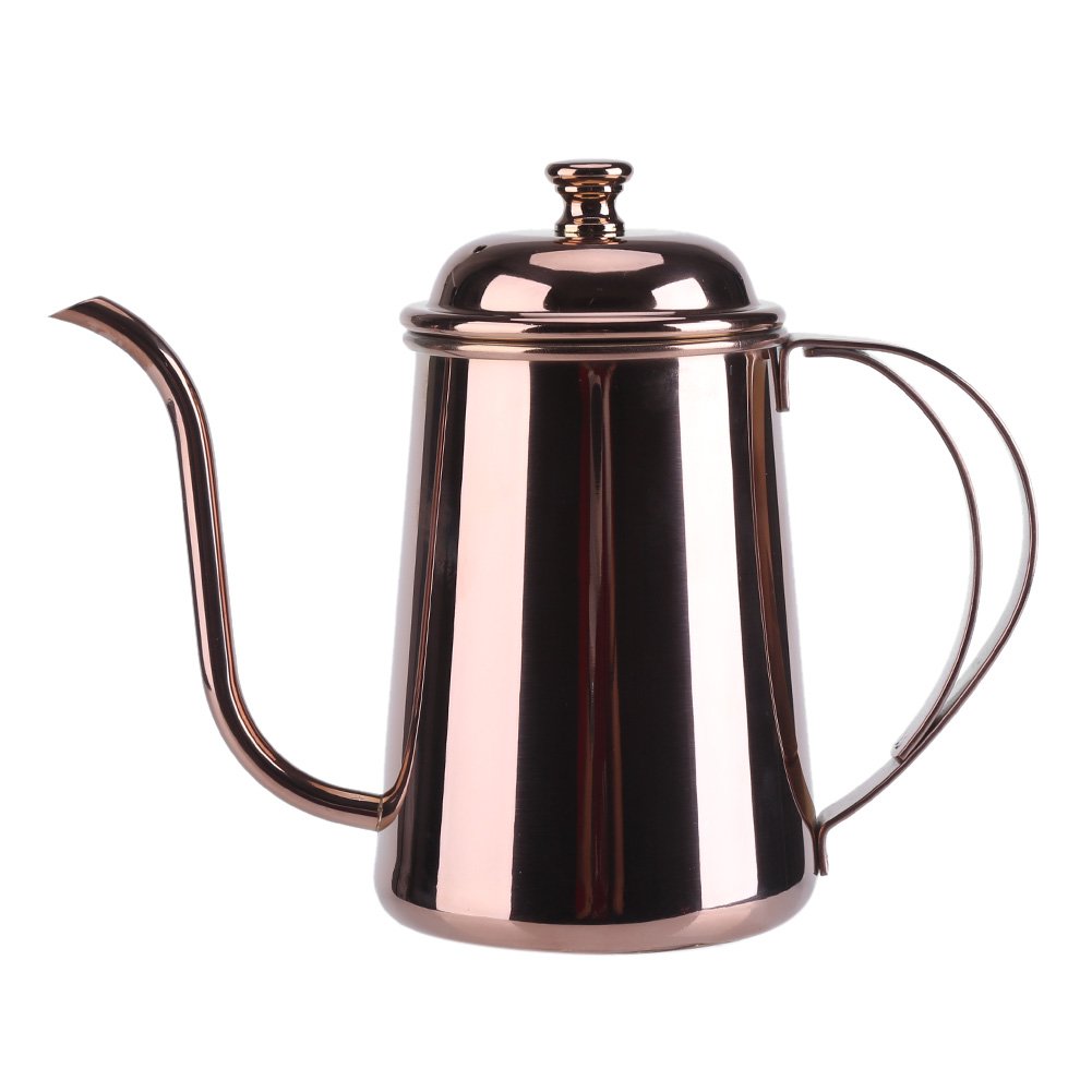 Premium Stainless Steel Gooseneck Kettle 650ml - Rose Gold Coffee & Tea Pouring Pot for Home Brewing, Pour Over Drip Coffee, and Hot Water Boiling - Perfect for Baristas & Tea Enthusiasts