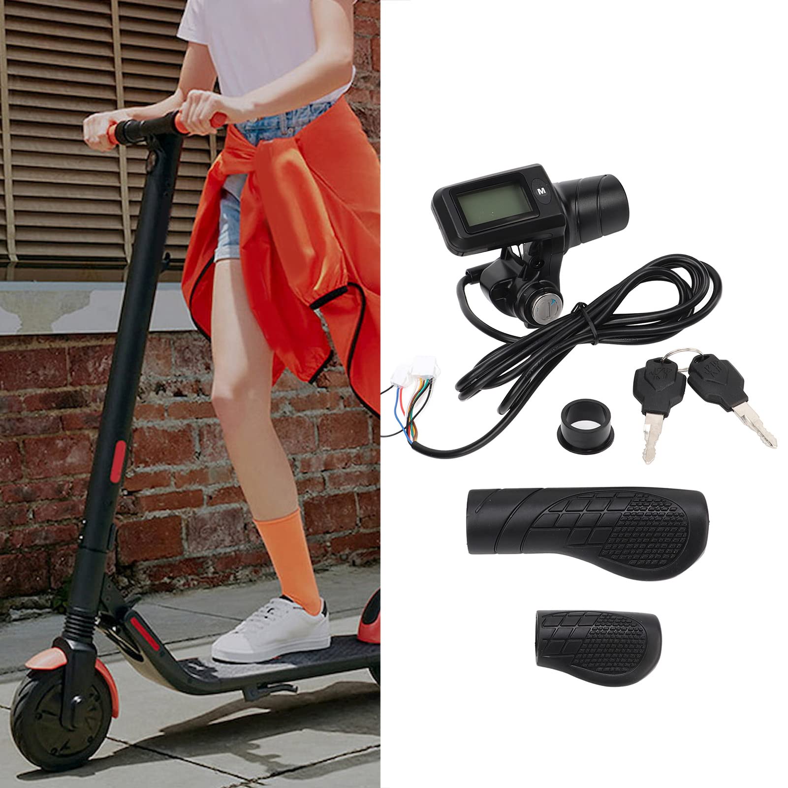 Universal 22.5mm Electric Bike Throttle Grip with 805 LCD Display Panel & LED - Compatible with E-Bikes and Scooters - Perfect for Commuting, Urban Riding, and Outdoor Adventures