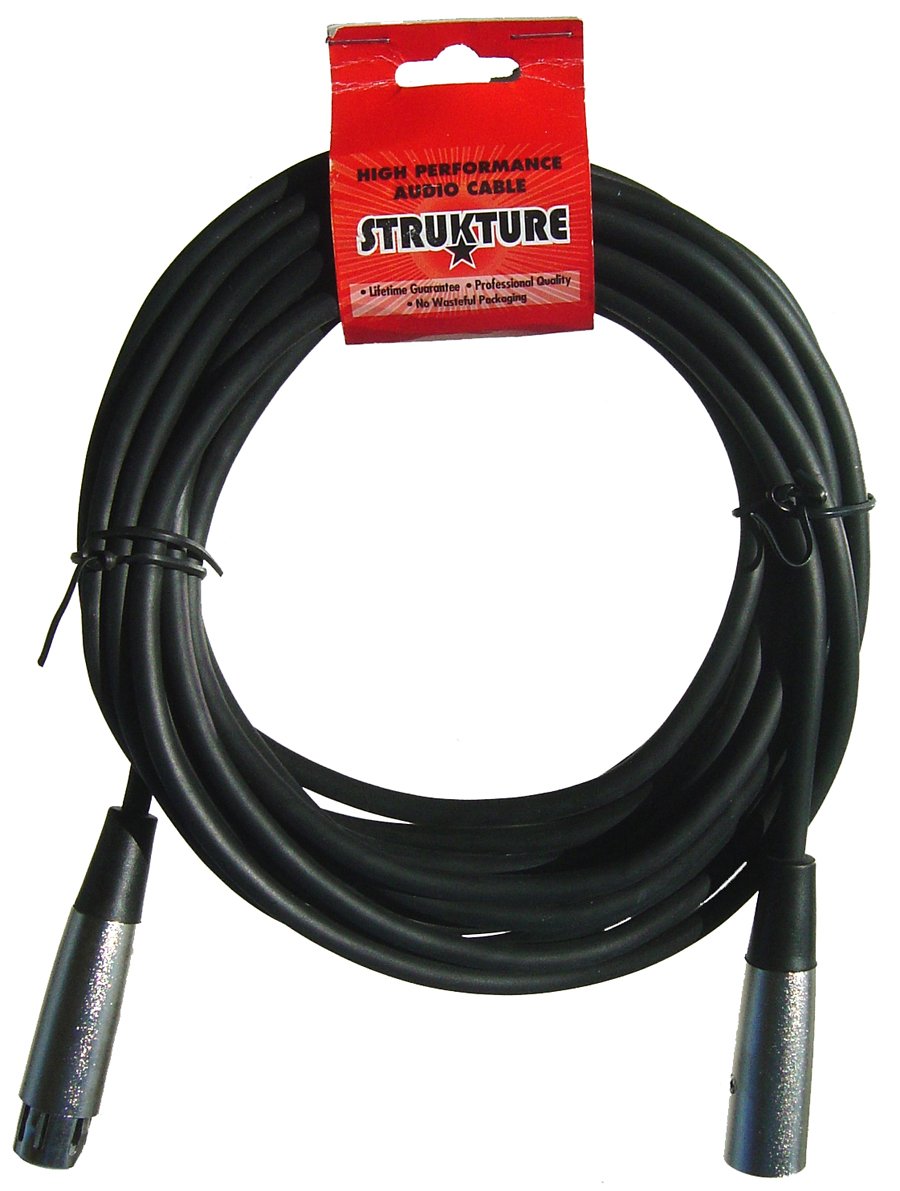 STRUKTURE SMC100 100-Foot Professional Microphone Cable - XLR Male to Female, Durable Shielded Audio Cable for Studio Recording, Live Performances & Podcasting