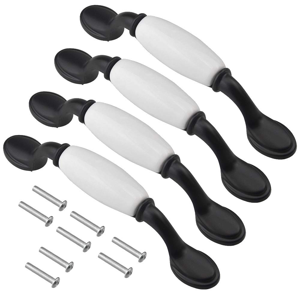 WMYCONGCONG 4-Pack Ceramic Cabinet Handles - 3.8