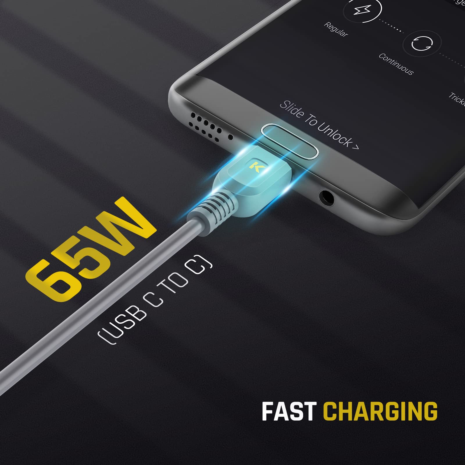 Fanttik USB C to USB C Cable (65W) & USB A to USB C Cable (18W) Fast Charging Set - Compatible with iPhone 15/15 Pro, MacBook Pro 2020, iPad Pro 2020, iPad Air 4, Samsung Galaxy S23+/S23 Ultra/S22 Ultra - Perfect for Home, Office & Travel Charging