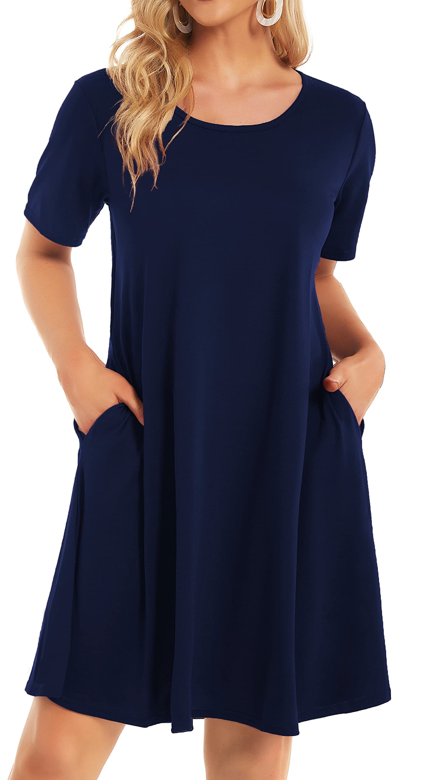 Women's Plus Size Floral Summer Dresses - Casual Short Sleeve Loose Flowy Beach Sundress | Perfect for Vacation, Pool Party & Outdoor Activities