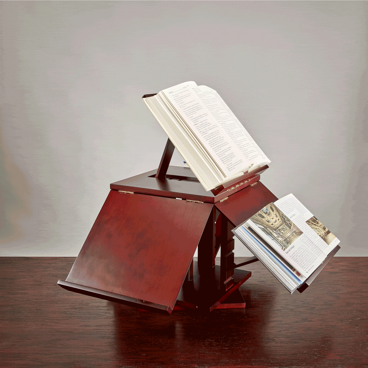 The Library Go Round - Classic Wooden Book Display for Kids' Reading Nook & Classroom Decor | Rotating Bookshelf for Children's Books, Toys, and Educational Materials