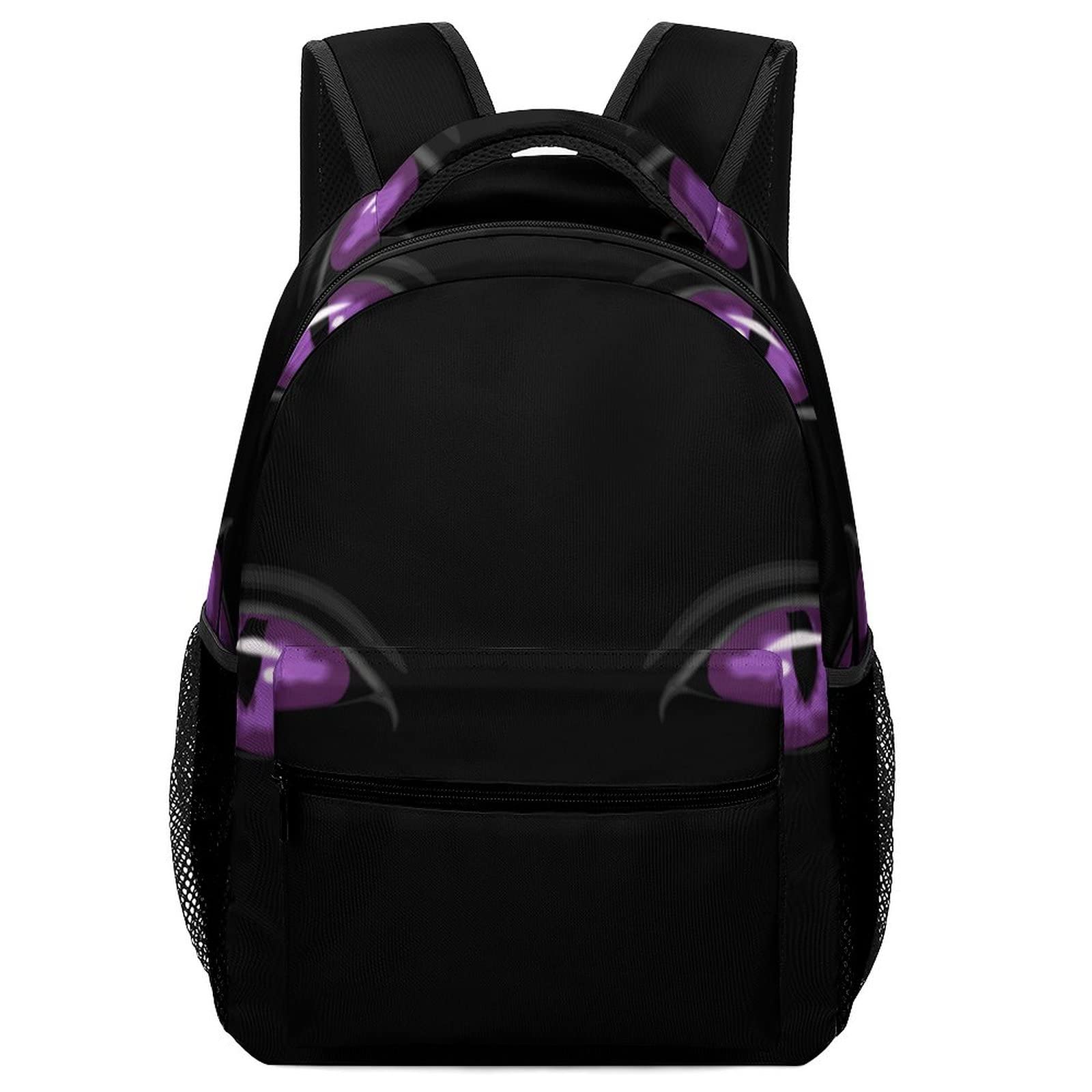 Custom Printed Teens Backpack - Kids School Bookbag with Purple Panther Eyes Design | Durable & Lightweight for Daily Use, School, Travel & Outdoor Activities