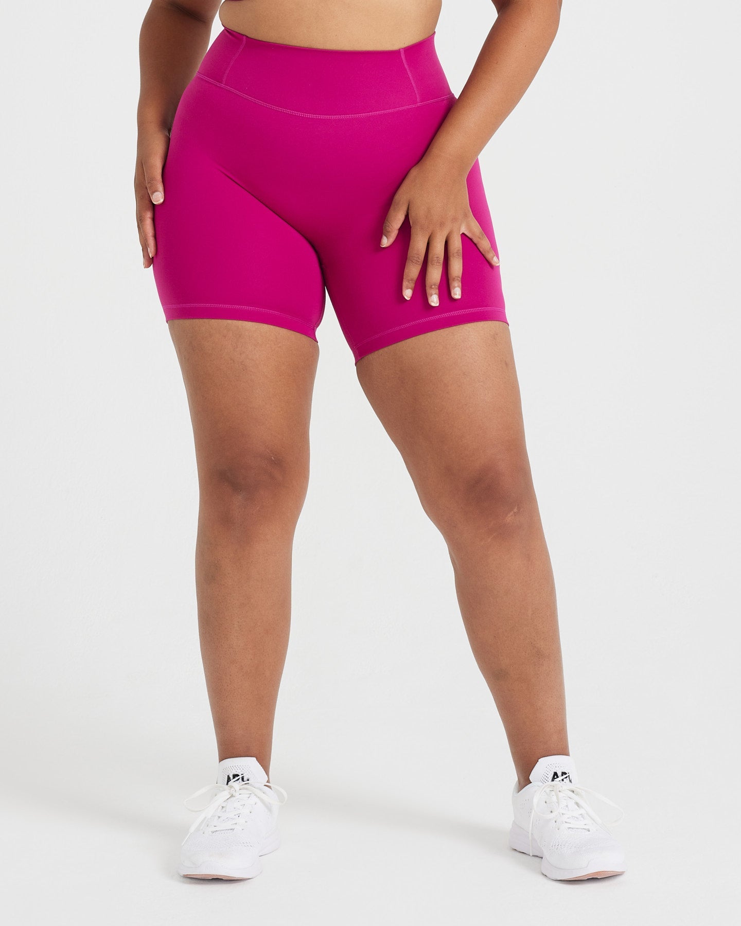 Timeless Women's High Waisted Fuchsia Shorts - Comfortable & Stylish for Summer, Workout, and Casual Wear