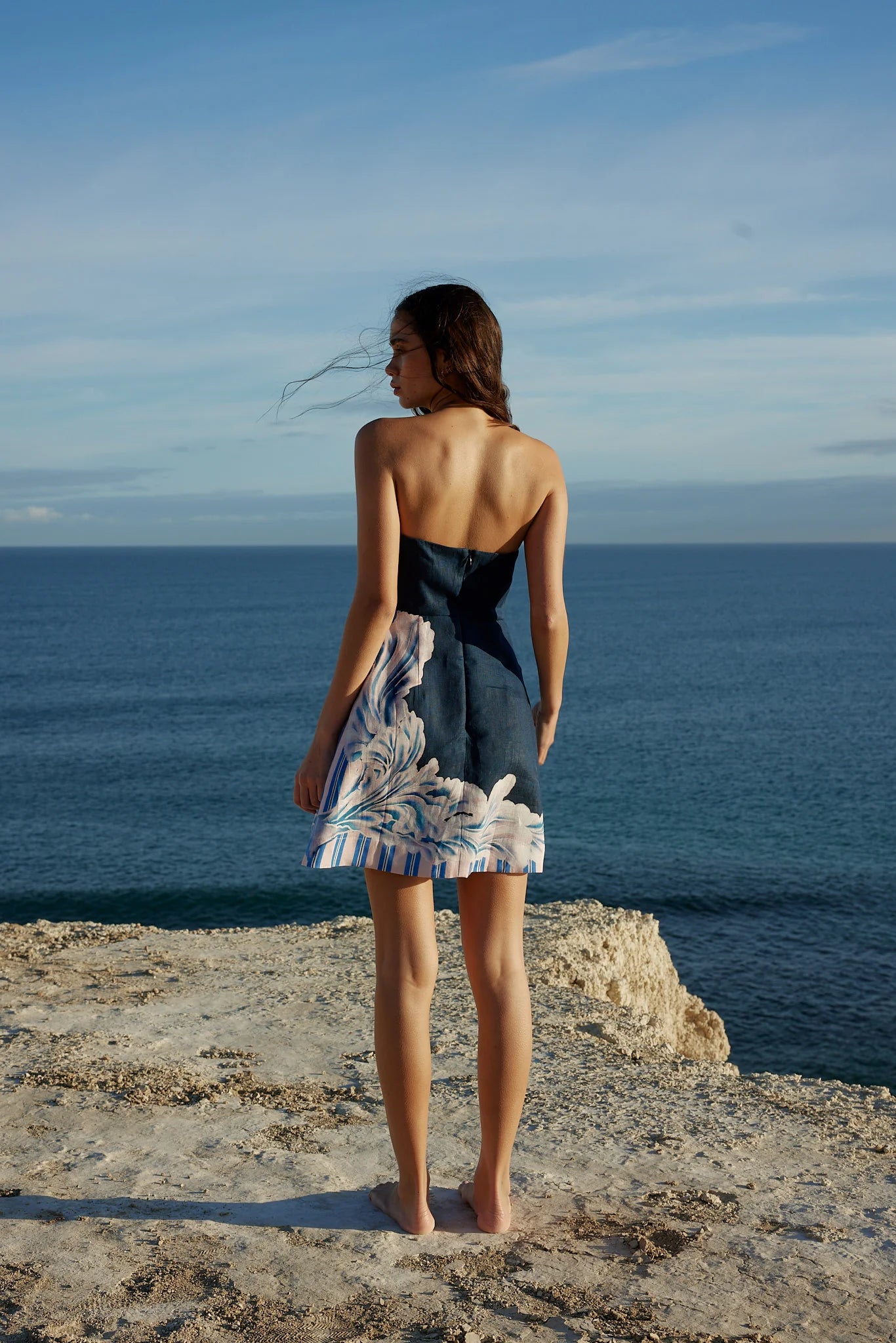 Beatrix Dress in Ocean Depth/Seashell | Flowy Summer Maxi Dress for Women | Perfect for Beach Vacations, Weddings & Date Nights