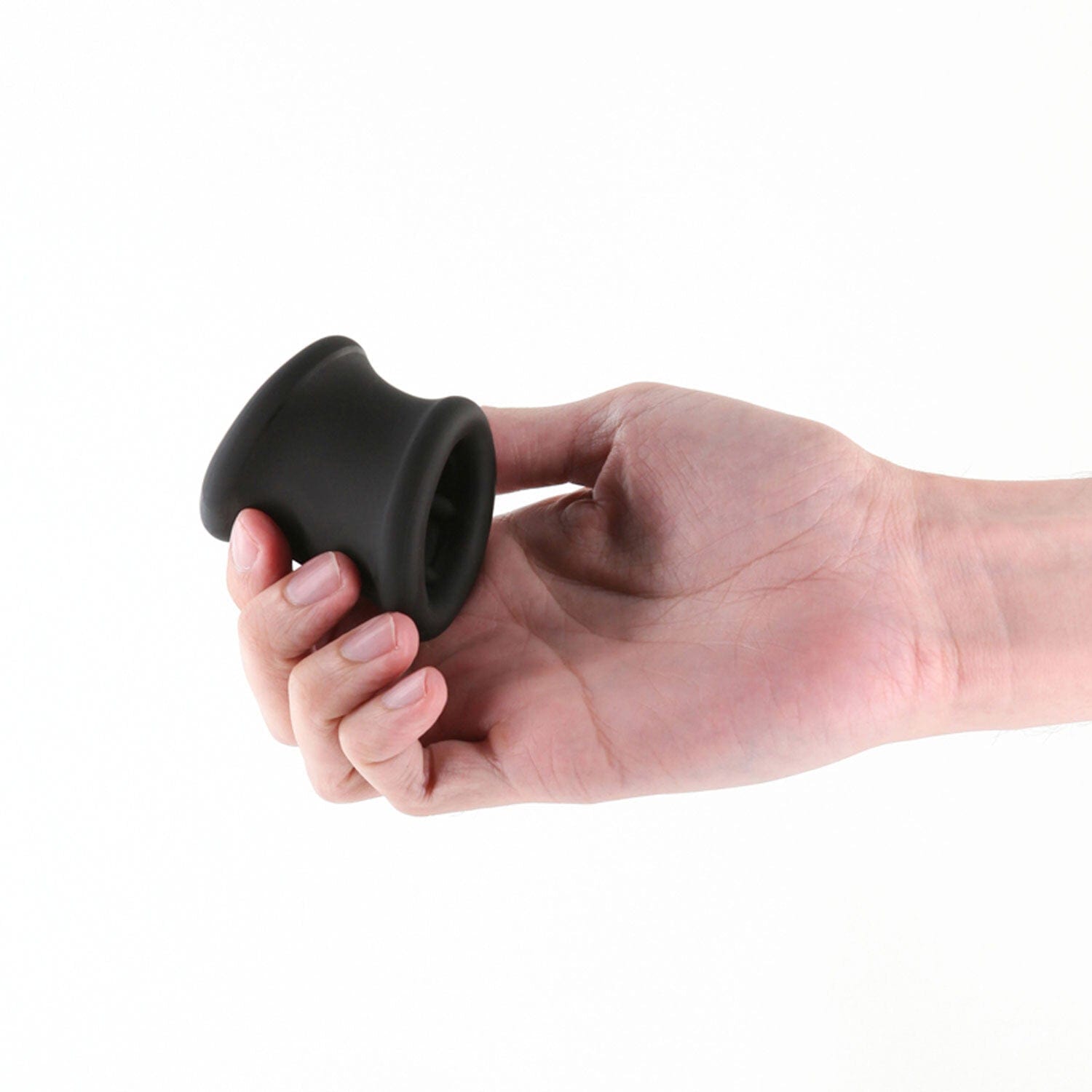 Premium Black Suave Ball Stretcher for Men - Comfortable & Adjustable Cock Ring for Enhanced Pleasure & Intimacy - Perfect for Couples Play, BDSM & Sensual Massage
