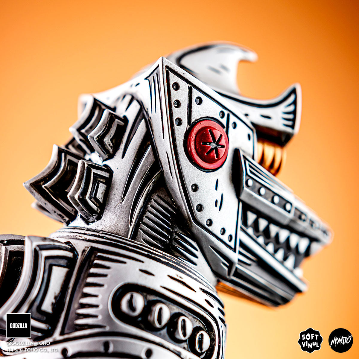 Mechagodzilla Vinyl Designer Figure by Attack Peter - Silver Variant Limited Edition Collectible Toy for Anime & Kaiju Fans - Perfect for Display, Gifts, and Action Figure Collections