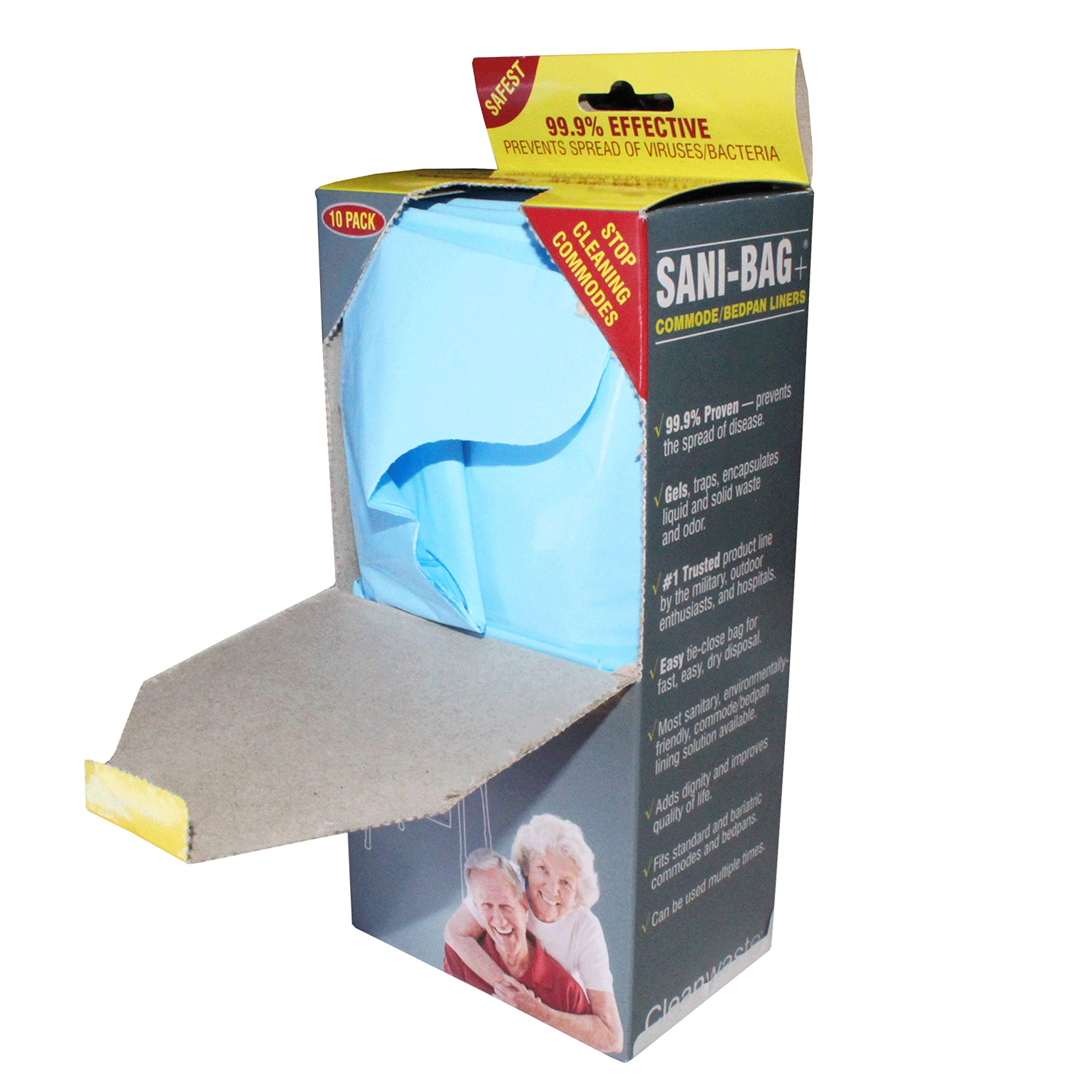 Cleanwaste Sani-Bags Disposable Commode Waste Bags - Portable Toilet Liners for Camping, Travel & Home Use - Odor Control & Leak-Proof Design