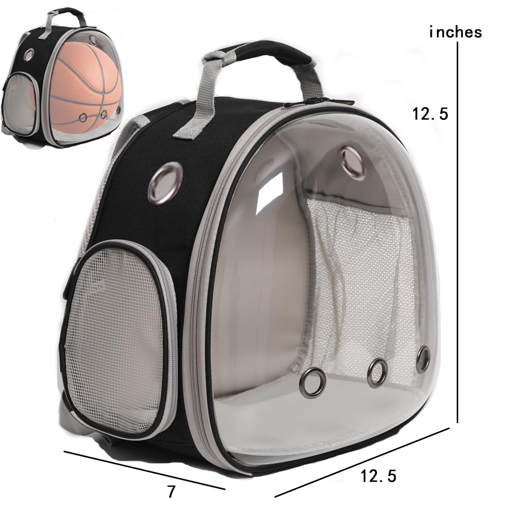 Small Animal Travel Carrier Backpack - Portable Pet Carrier for Guinea Pigs, Bearded Dragons, Sugar Gliders, Hedgehogs, Rats & Rabbits (Black) - Perfect for Vet Visits, Outdoor Adventures & Air Travel