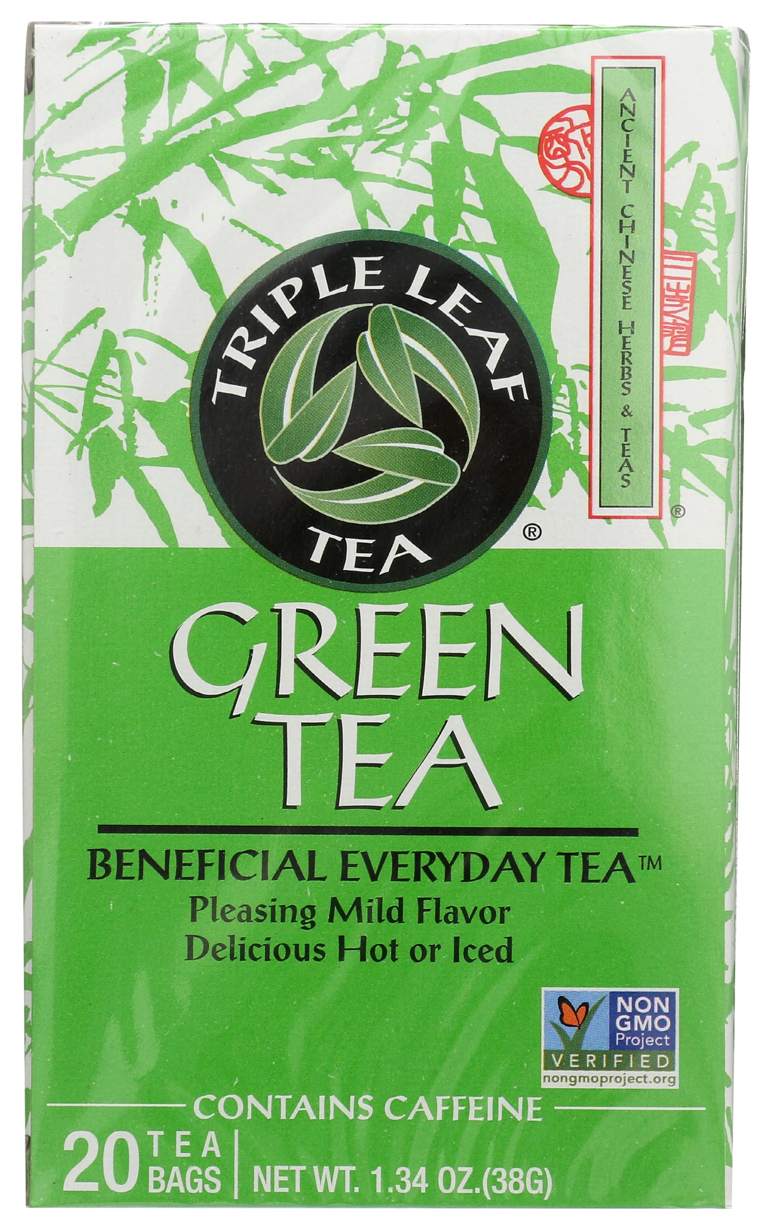 Triple Leaf Green Premium Tea Bags - 20 Count | Organic Herbal Tea for Relaxation & Detox | Perfect for Morning Boost or Evening Wind Down