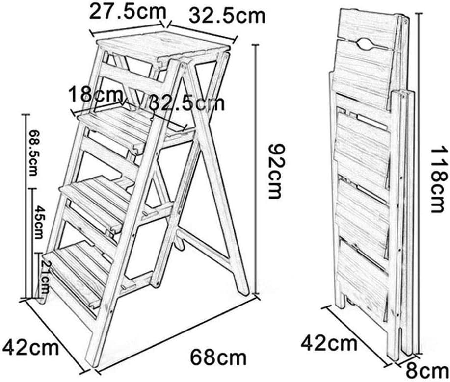 OKUOKA 4-Tier Foldable Step Stool for Home, Kitchen, Office - Multi-Functional Ladder Stool for Bookshelf, Flower Stand, Shoe Rack - Space Saving Indoor Climbing Stool (Perfect for Reaching High Shelves, Organizing Spaces, and Home Decor)