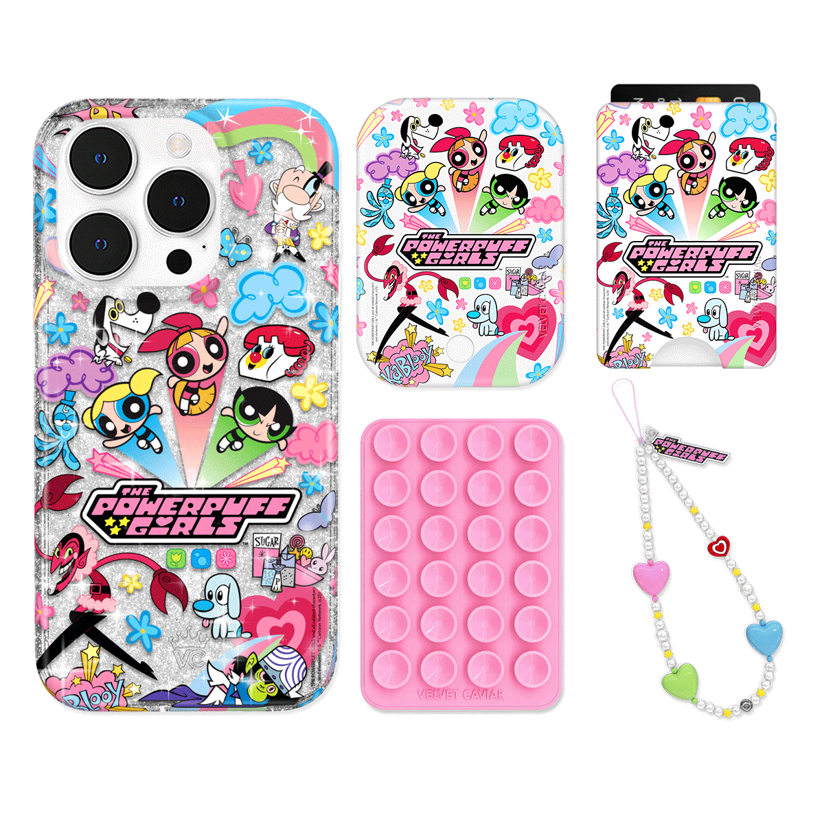 The Powerpuff Girls iPhone Case & Wallet Set - Cute Cartoon Character Phone Cover with Card Holder for Girls - Perfect Gift for Kids, Teens & Fans - Use at School, Work or Travel