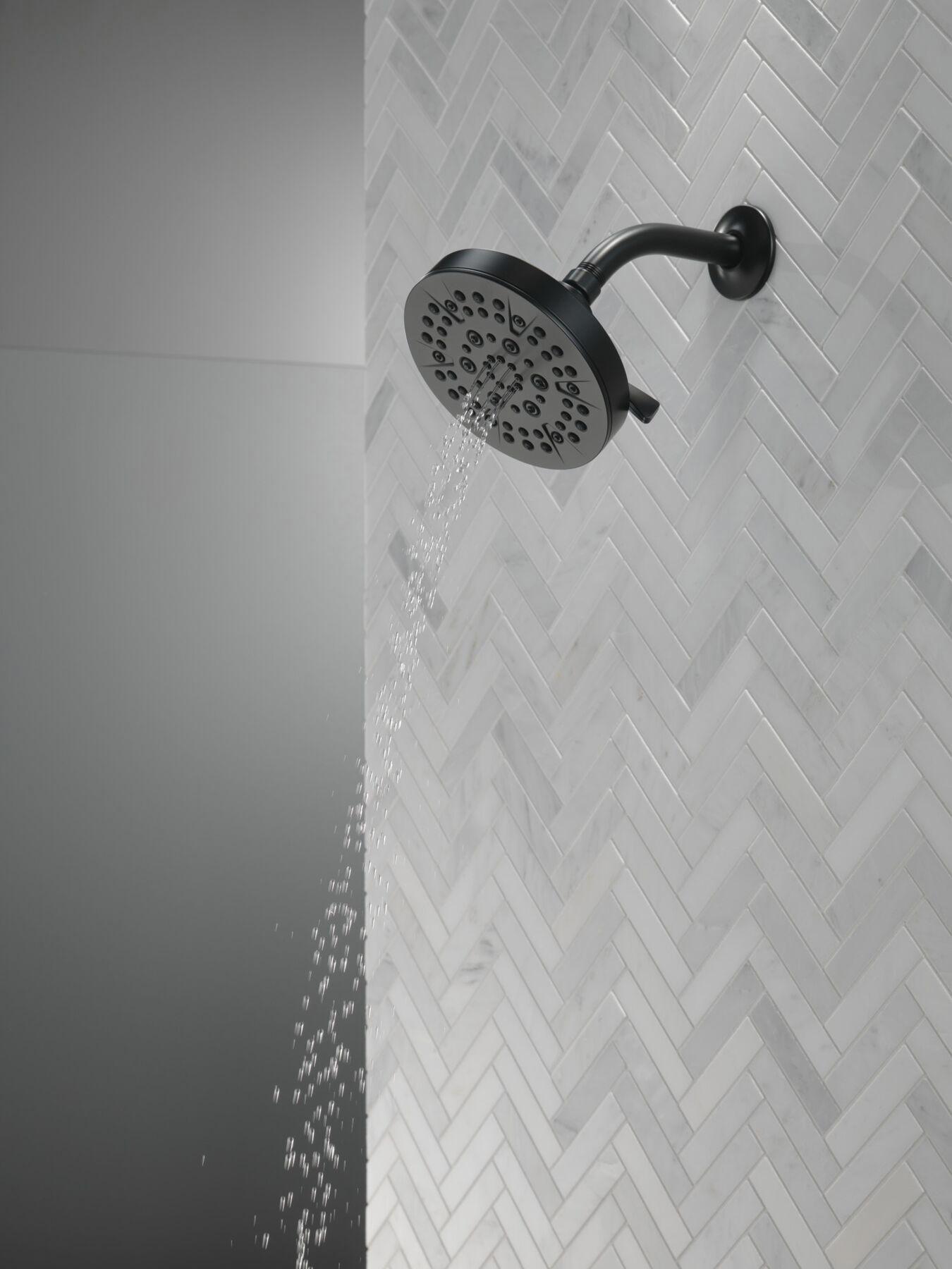Delta 5-Setting Shower Head 1.75 GPM - Matte Black (Model 52535 BL) - Perfect for Bathroom Renovation & Spa-Like Shower Experience