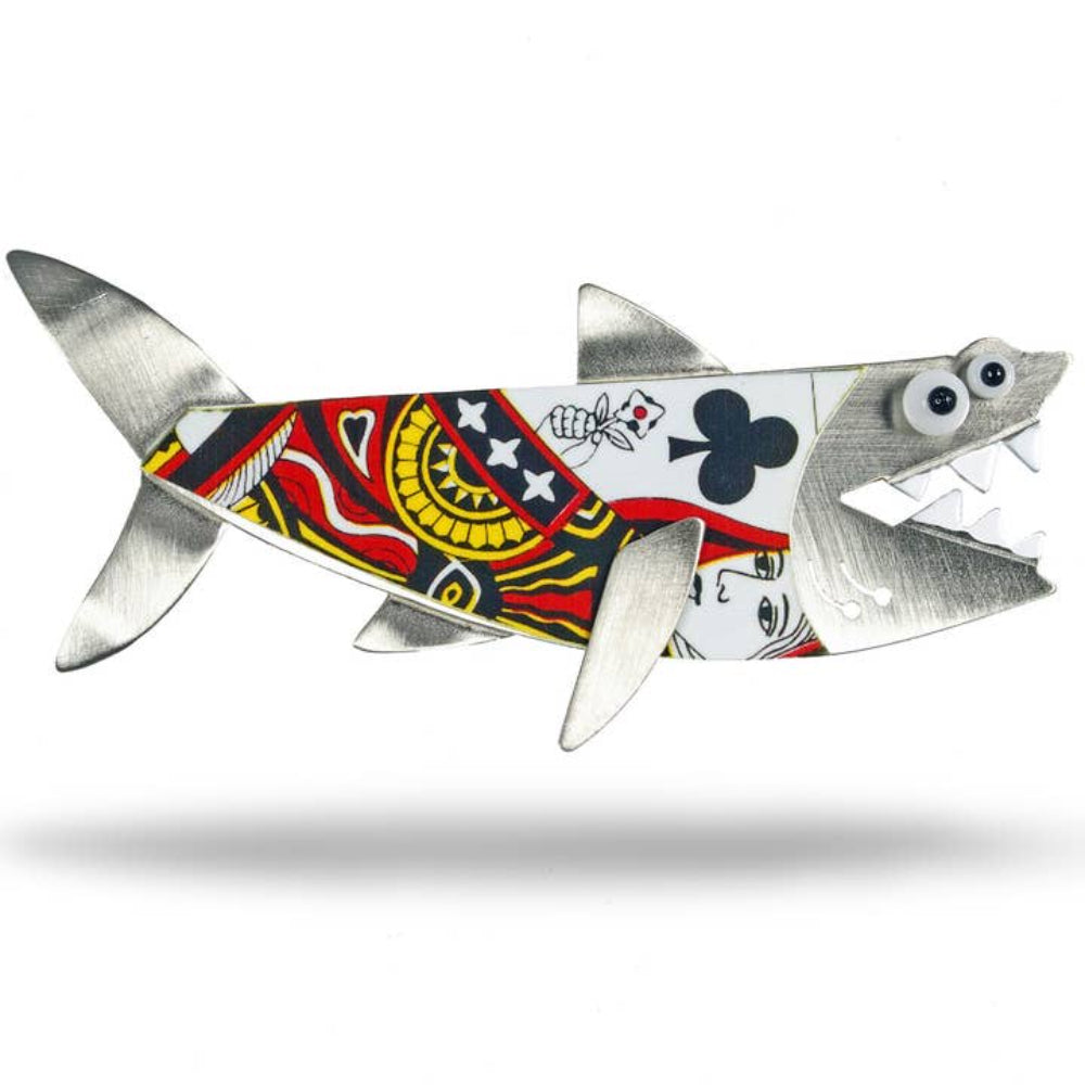 Card Shark Brooch by Chickenscratch - Vintage Style Poker Card Pin for Women - Perfect for Casino Nights, Costume Parties & Collectors