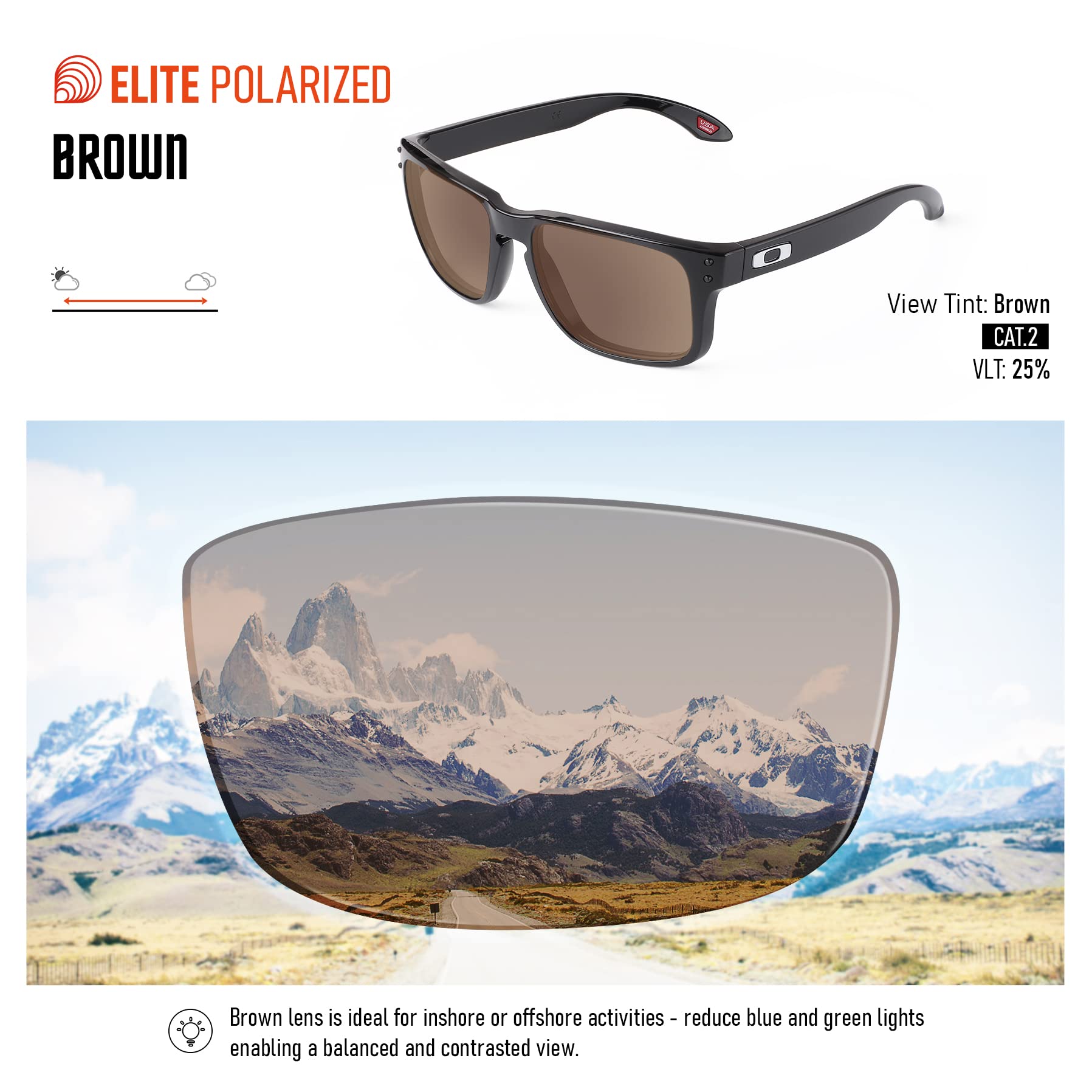 Von Zipper Elmore Sunglasses Polarized Replacement Lenses - UV Protection & Anti-Glare for Outdoor Sports & Driving