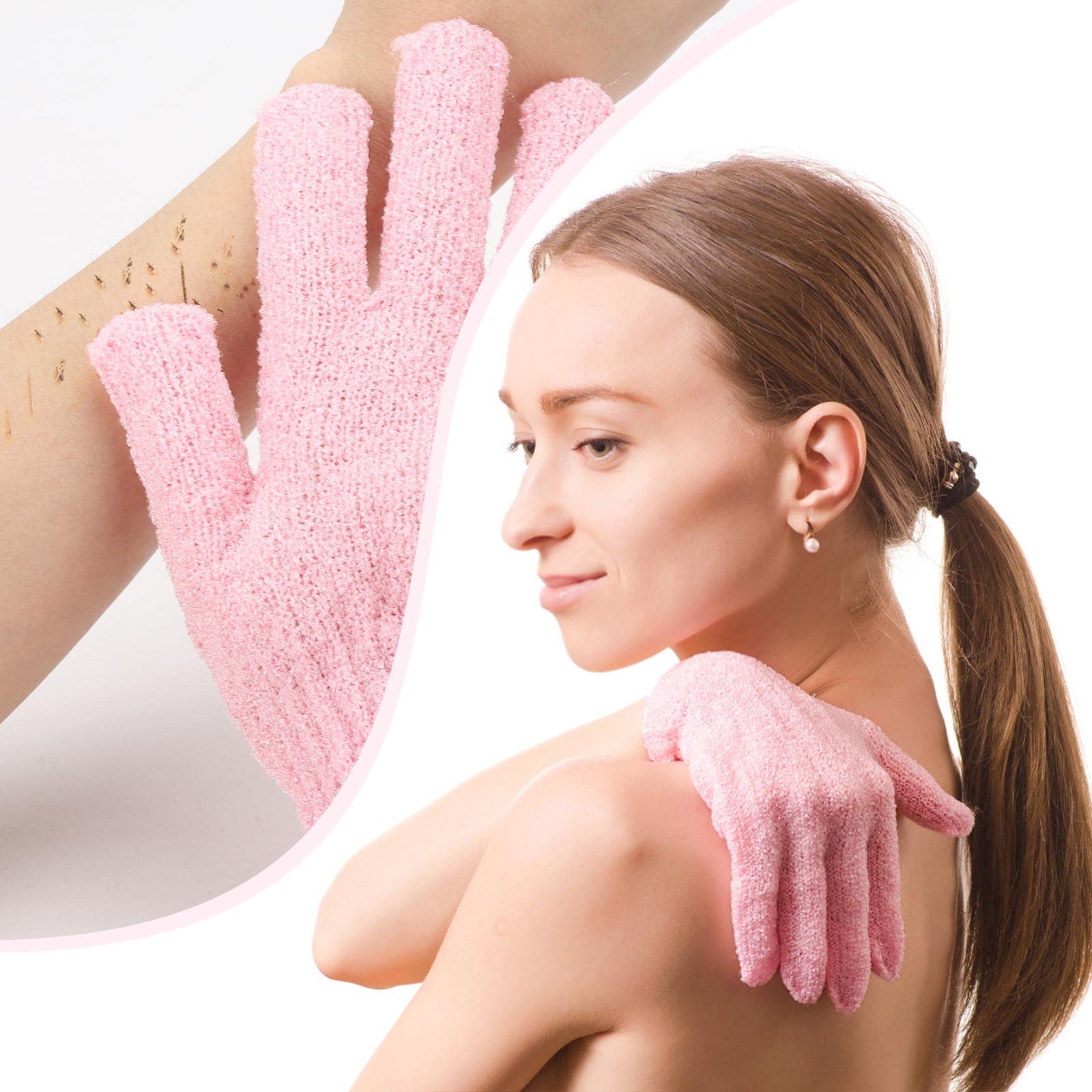 BTYMS 24 Pcs Exfoliating Gloves Set - Body Scrubber & Dead Skin Cell Remover for Shower, Spa & Massage | Soft Loofah Washing Gloves for Smooth Skin Care & Exfoliation