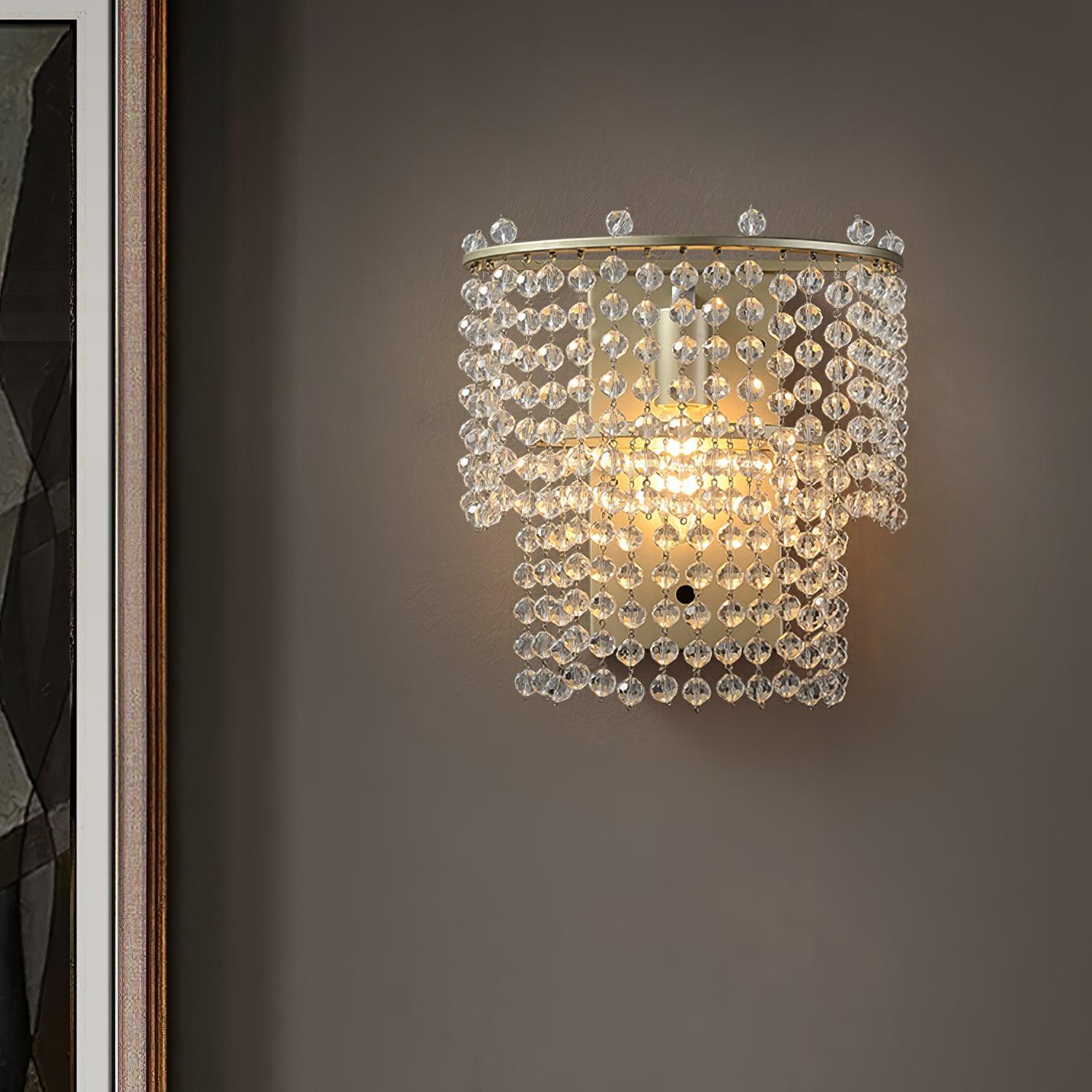 Crystal Waterfall Wall Light - Modern LED Waterfall Sconce for Home Decor, Bedroom, Living Room, Bathroom - Elegant Dimmable Lighting Fixture for Indoor Spaces