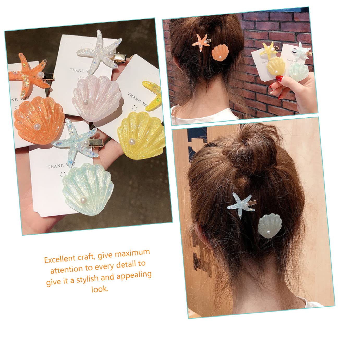 Minkissy 3 Sets Girls Hair Barrettes - Mermaid Hair Clips, Seashell Hairpins for Kids, Unique Party Hair Accessories (8pcs x 3) - Perfect for Birthday Parties, Beach Vacations & Everyday Wear