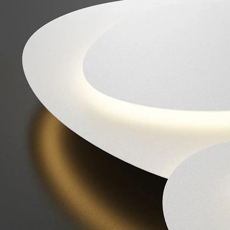 Modern Two-Tier Irregular Circle White Ceiling Light - Stylish Lighting for Living Room, Bedroom & Dining Area