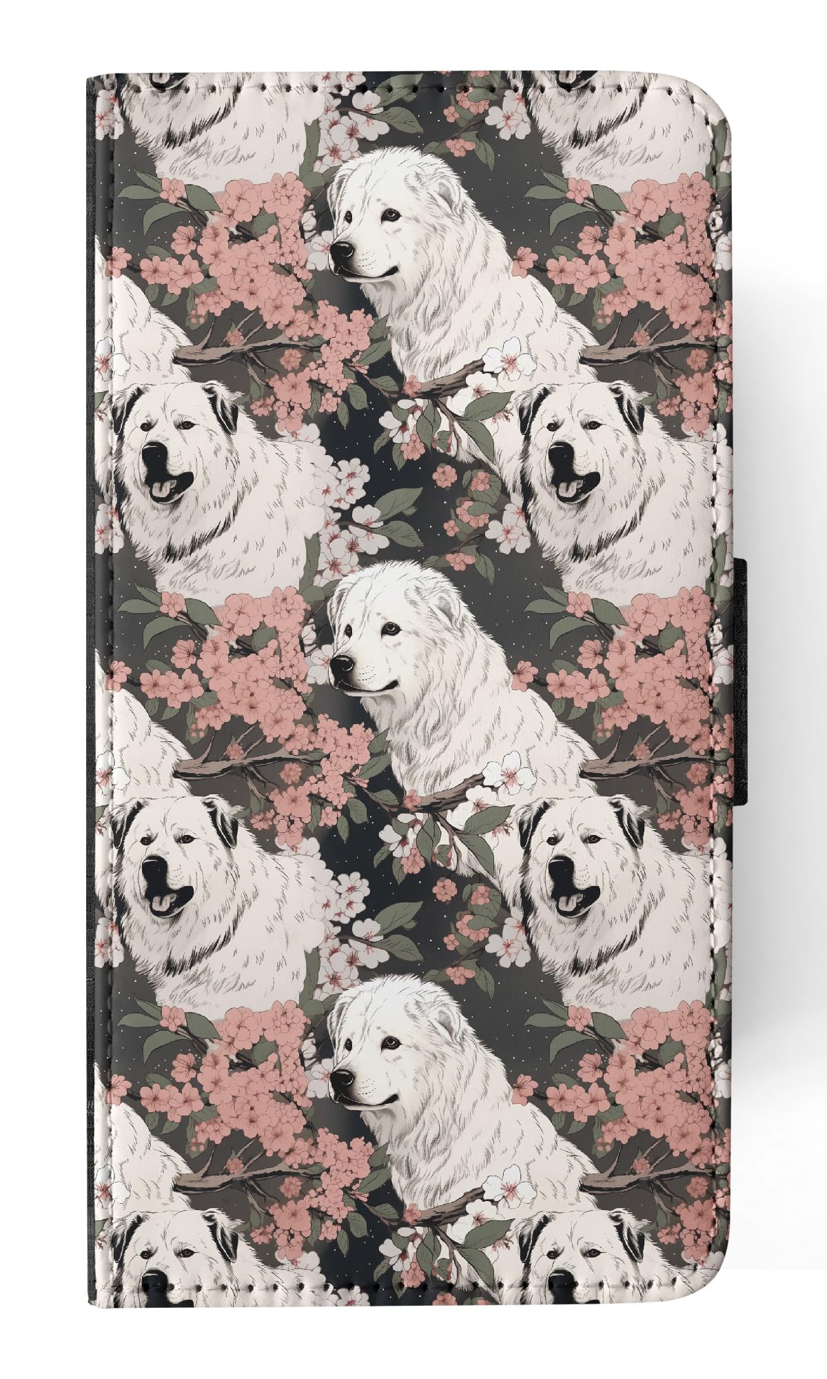 **Stylish Pyrenean Mastiff Puppy Dog Pattern Faux Leather Flip Wallet Phone Case for Apple iPhone 14 - Perfect for Daily Use & Gift Giving**