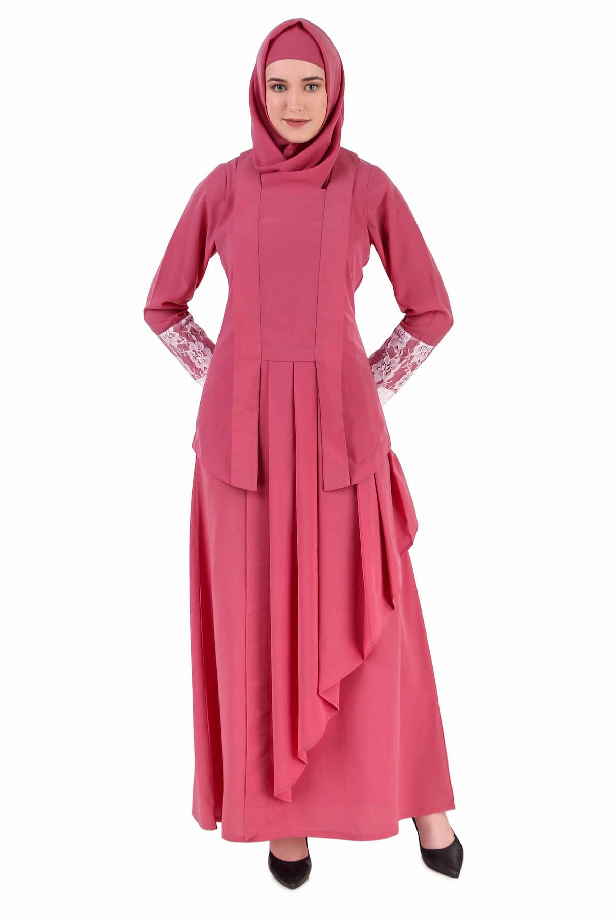 Stylish Multi-Layer Attached Jacket Abaya for Women - Modest Islamic Fashion - Perfect for Prayer, Work & Special Occasions