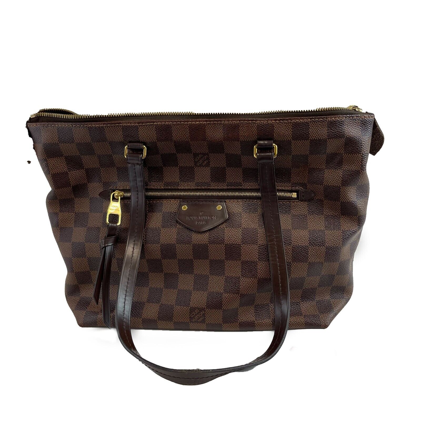 Louis Vuitton Lena Tote PM Handbag - Damier Ebene Brown Leather Shoulder Bag for Women | Perfect for Work, Travel & Everyday Use (2018 Collection)