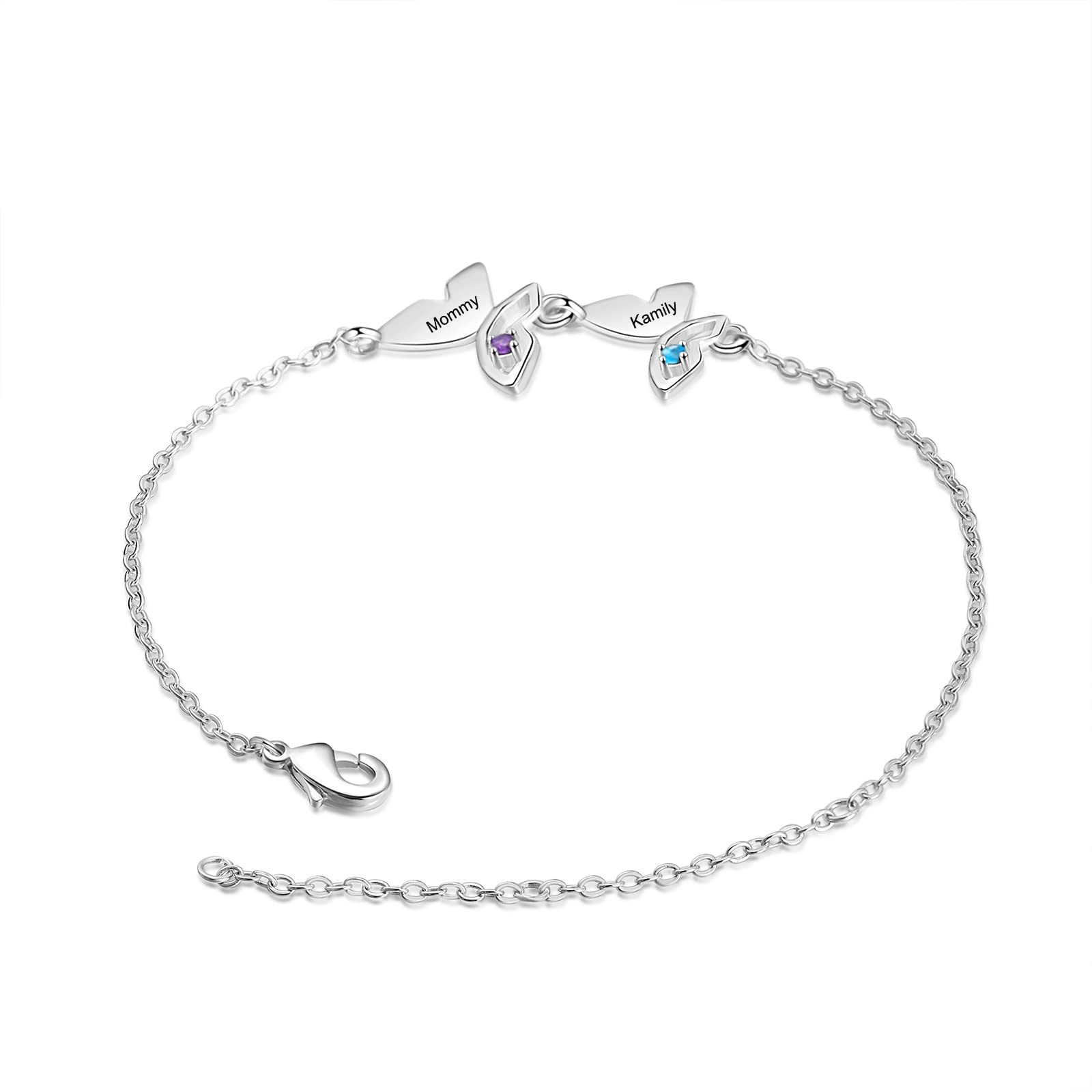 Personalized Birthstone Bracelets for Women - Custom Name Jewelry with Rose & Butterfly Designs - Thoughtful Gifts for Mom, Grandma, Wife & Girlfriend - Perfect for Birthdays, Anniversaries & Special Occasions