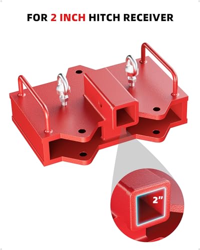 GARVEE 2 Inch Forklift Trailer Hitch Receiver for Dual Pallet Forks - 6500 lbs Towing Capacity, Class III & IV Tow Hitch Adapter - Perfect for Warehouse, Construction, and Heavy-Duty Towing Applications