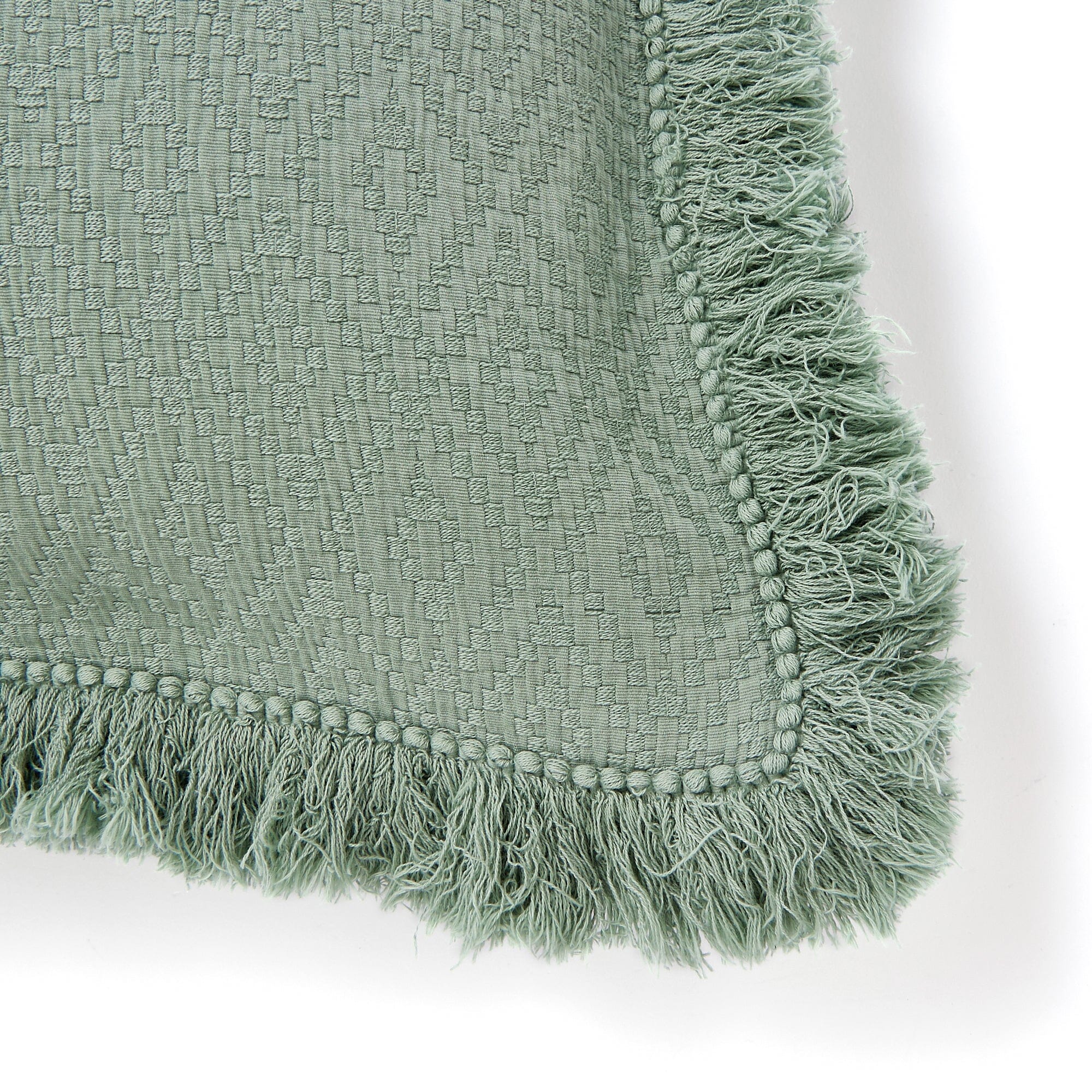 Luxury Diamond Fringe Cushion Cover 24x24 Inches - Soft Green Velvet Decorative Pillow Case for Sofa, Bed, Living Room - Home Decor Accent for Modern & Boho Style Interiors