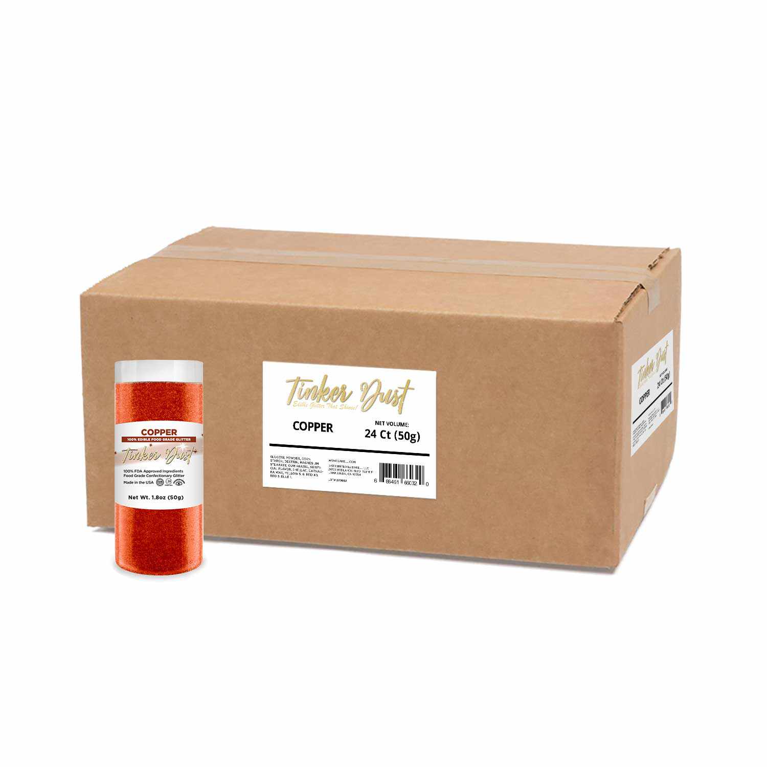 Premium Copper Tinker Dust® Glitter - EU Compliant Cosmetic Grade | Perfect for Nail Art, Body Makeup & DIY Crafts