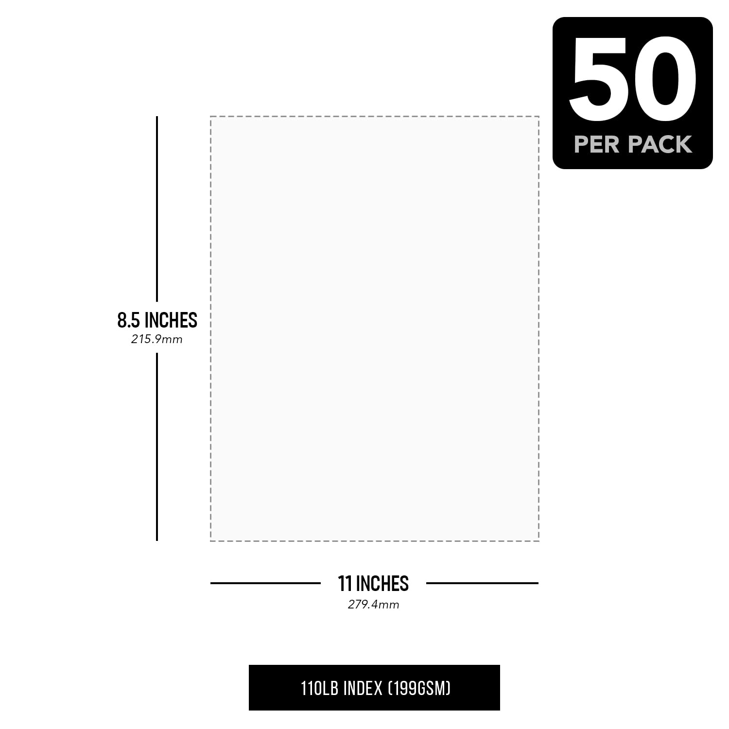 Premium White Thick Cardstock Paper 110lb (300gsm) - 8.5