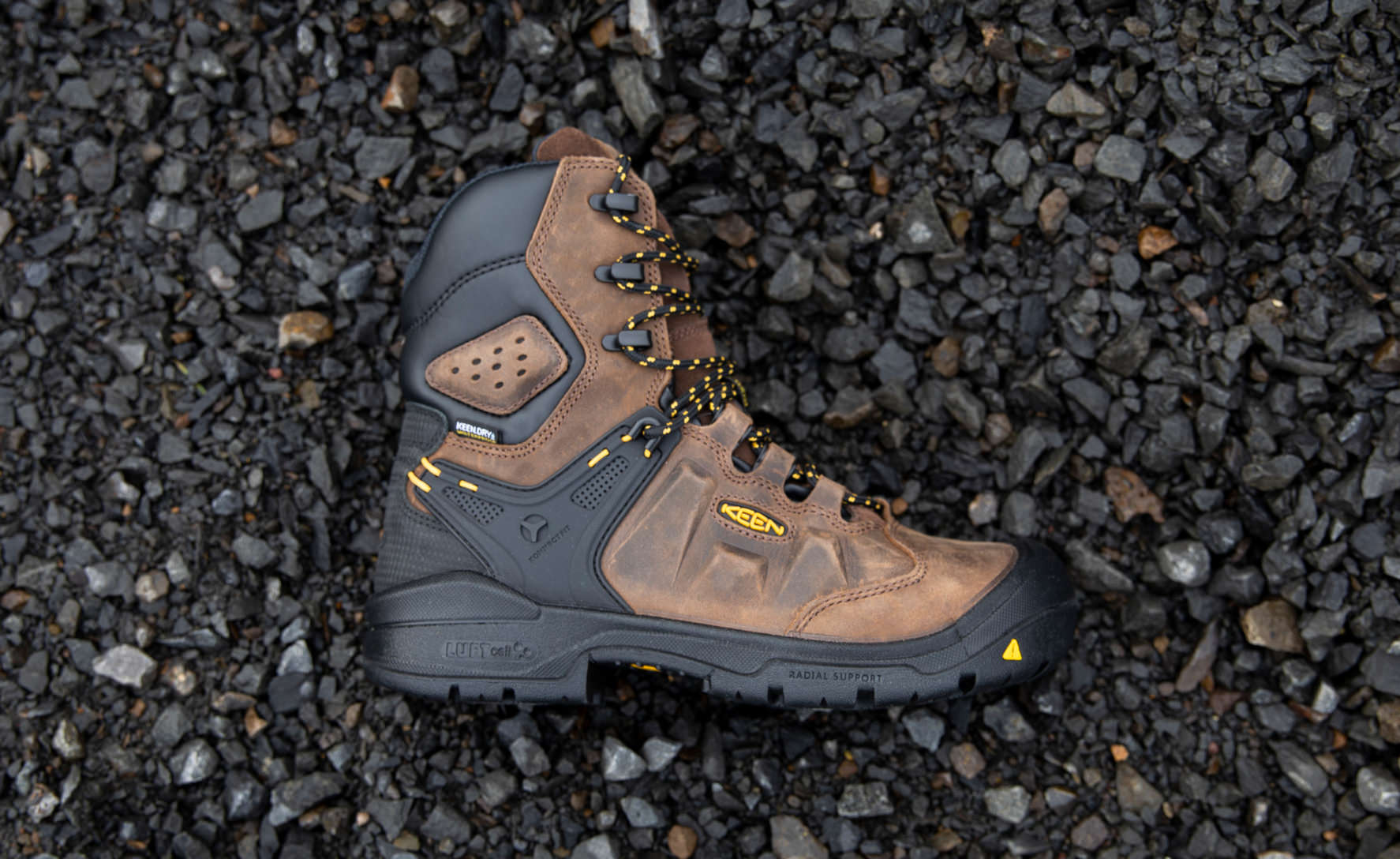 Men's Dover 8 Insulated Waterproof Work Boot with Carbon Toe - Dark Earth/Black - Heavy Duty Winter Boots for Construction, Hiking & Outdoor Work