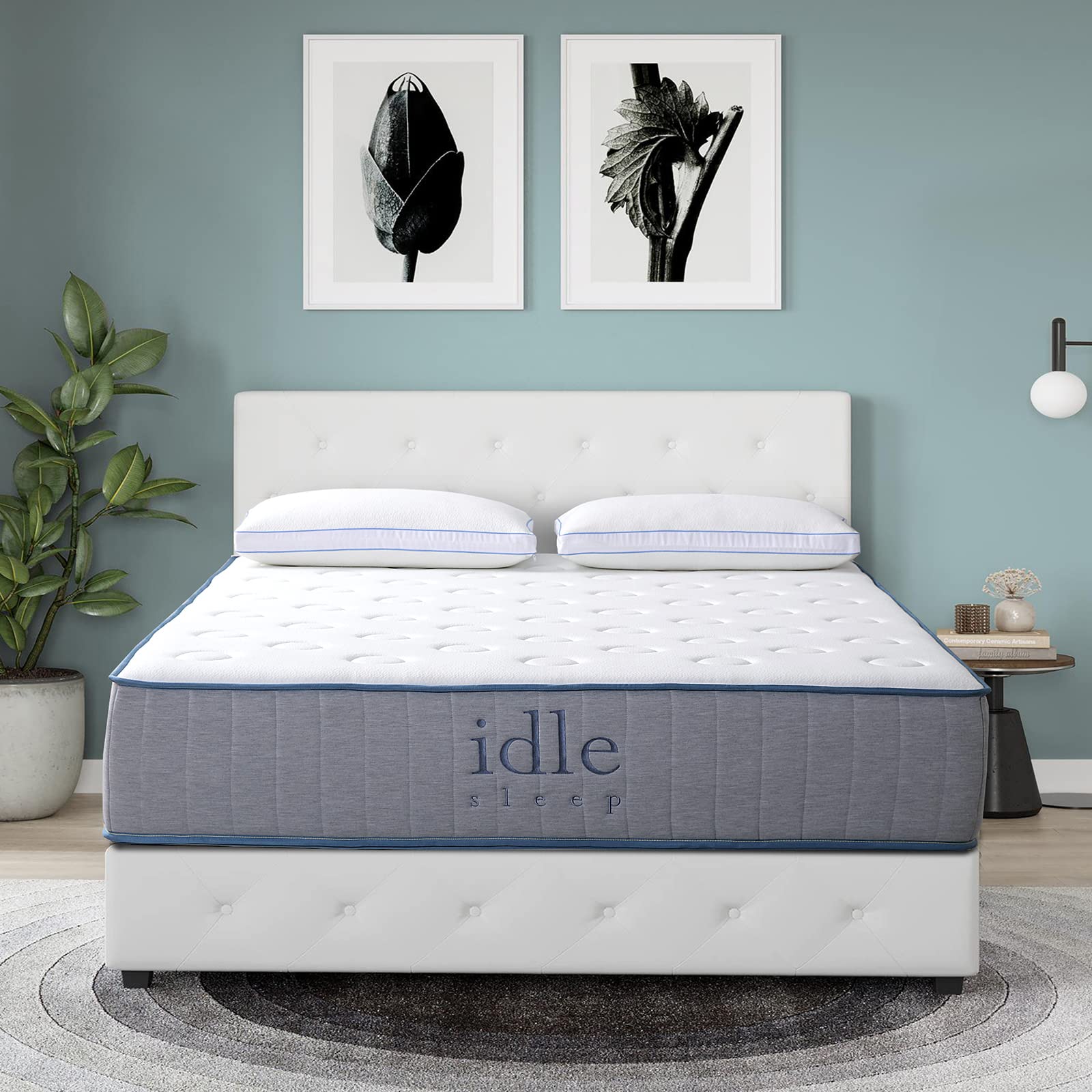 14-Inch Queen Size Hybrid Mattress in a Box - Memory Foam & Innerspring Support, Medium Firm Flippable Design, CertiPUR-US Certified for Back Pain Relief - Perfect for Guest Rooms, Dorms, and Small Apartments
