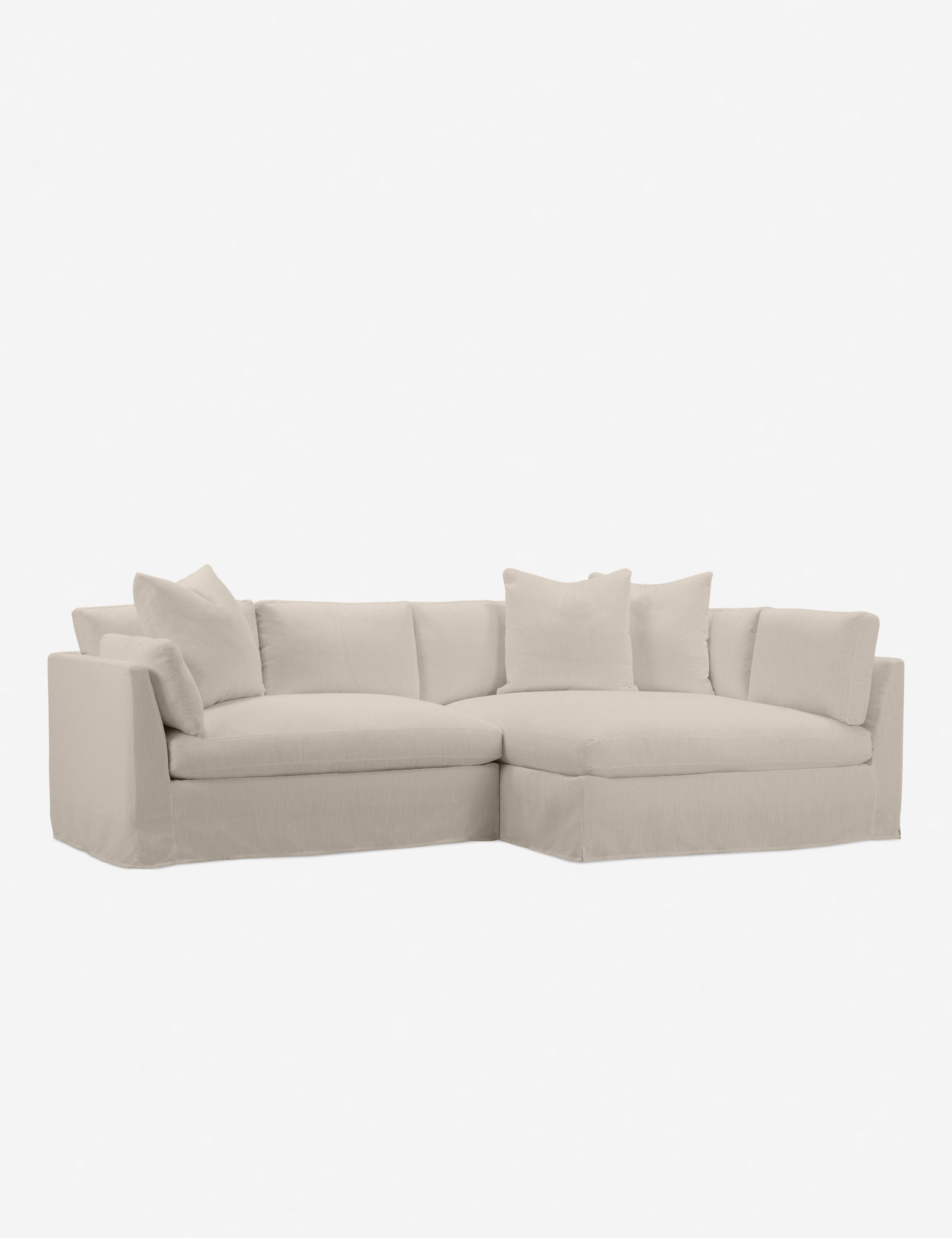 Coen Slipcover Sectional Sofa - Modern L-Shaped Couch with Removable Washable Covers - Perfect for Living Room, Family Room & Home Theater