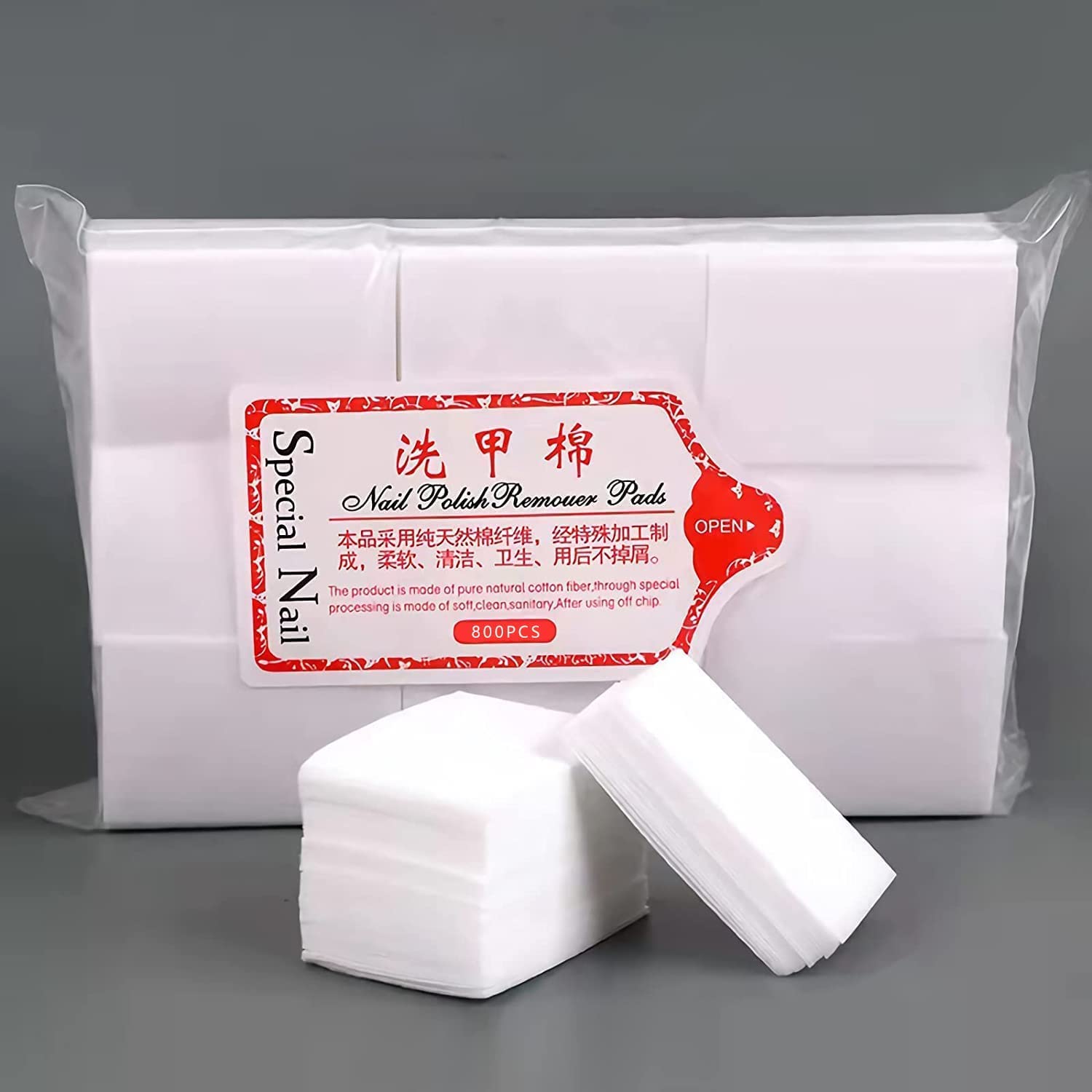 1000 Pcs Sminakh Lint-Free Nail Wipes - Premium Cotton Pads for Gel Nail Polish Removal, Eyelash Extension Glue Cleaning & Nail Care | Gentle, Absorbent & Non-Irritating for Salon & Home Manicure Use