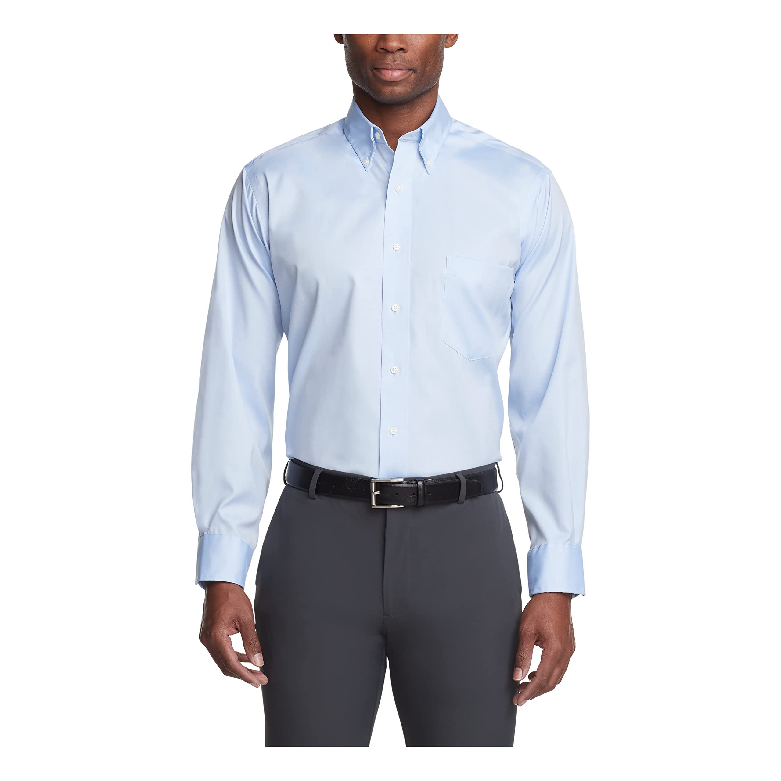 Van Heusen Men's Non-Iron Dress Shirt - Regular Fit Solid Color Business Casual Shirt for Office, Interviews & Formal Occasions