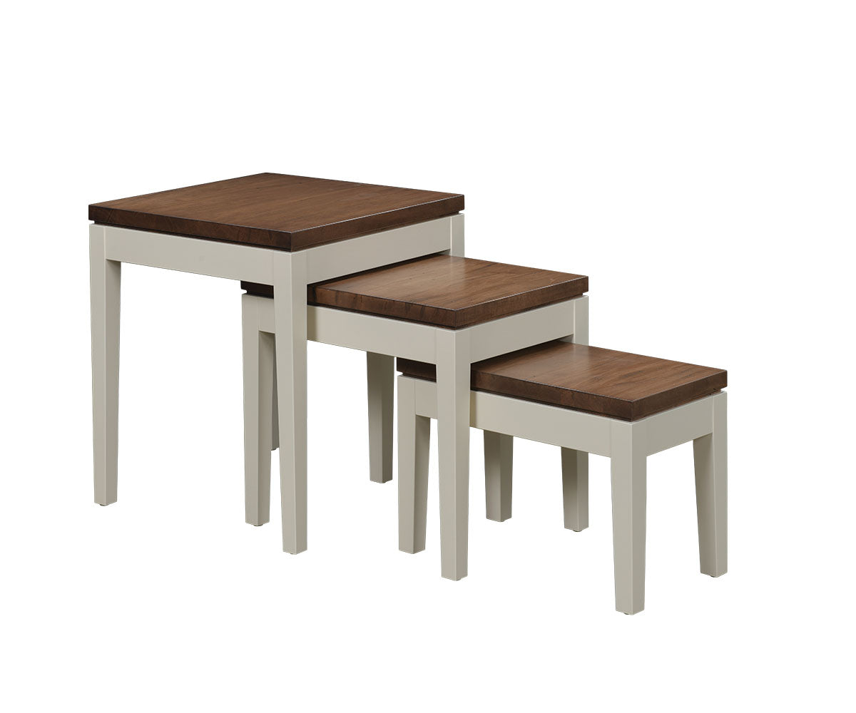 River Falls Nesting Tables - Set of 3 Modern Side Tables for Living Room, Bedroom, or Office - Space-Saving Multi-Level End Tables with Sturdy Wooden Frame - Perfect for Small Spaces, Home Decor, and Coffee Table Display