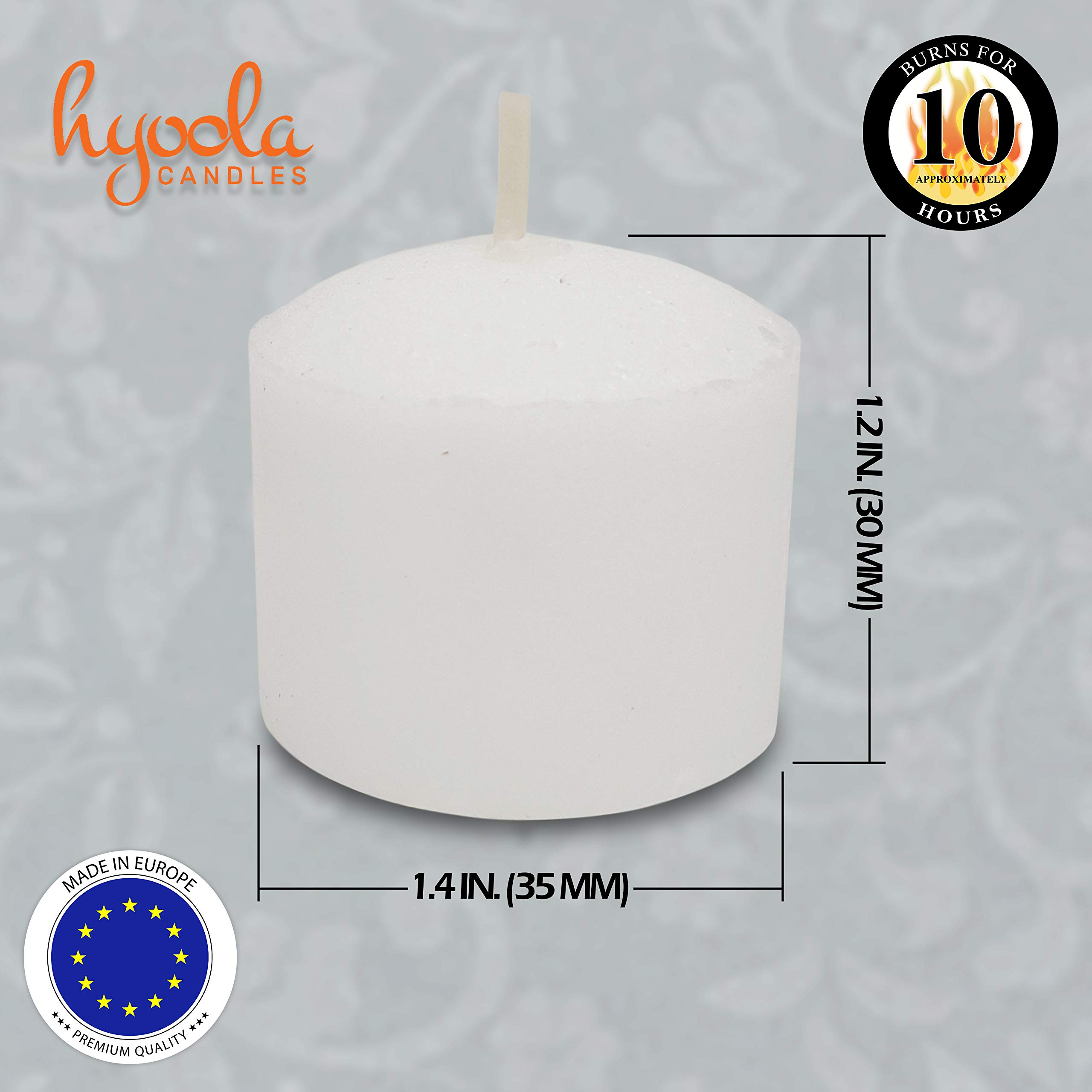 Hyoola Unscented Votive Candles - Pack of 50 White for Home Decor