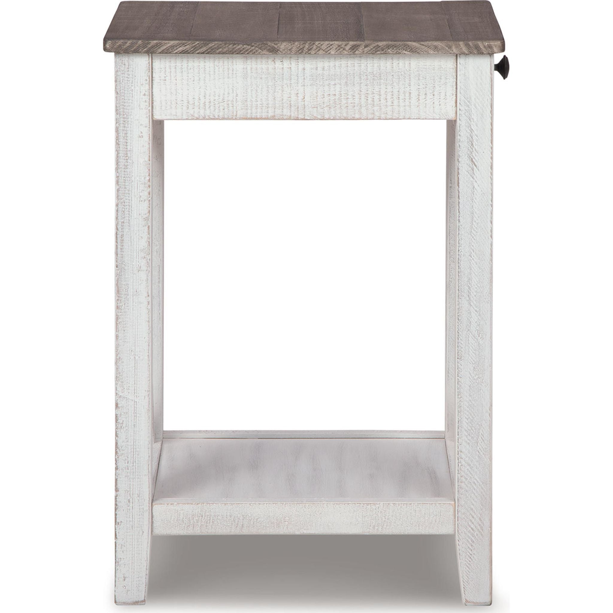 Adalane Modern Accent Table - White & Gray Side Table for Living Room, Bedroom, or Office - Perfect for Small Spaces & Home Decor