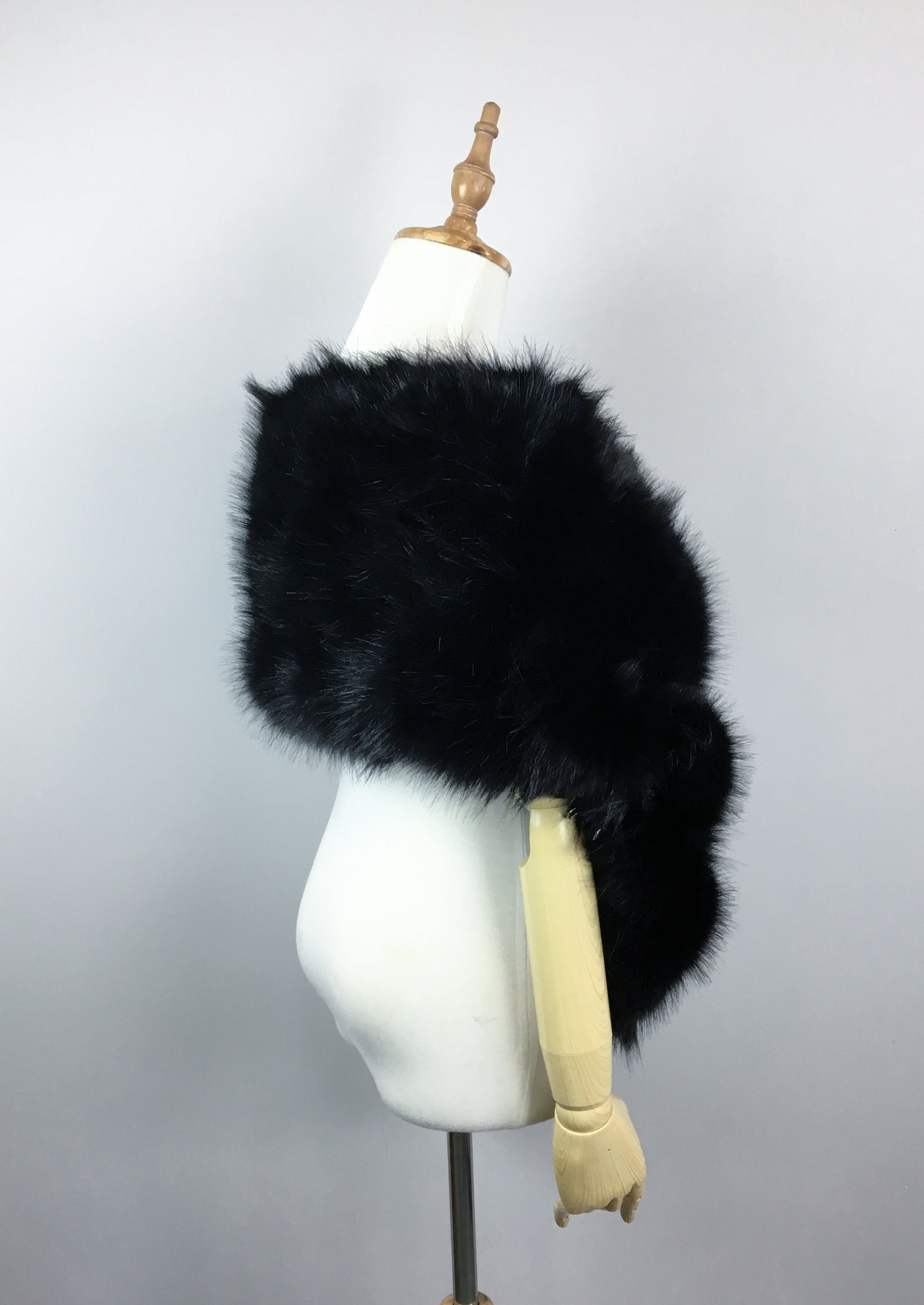 Black Faux Fur Shawl for Wedding & Bridal - Elegant Lilian Blk03 Wrap | Perfect for Winter Weddings, Formal Events & Photo Shoots